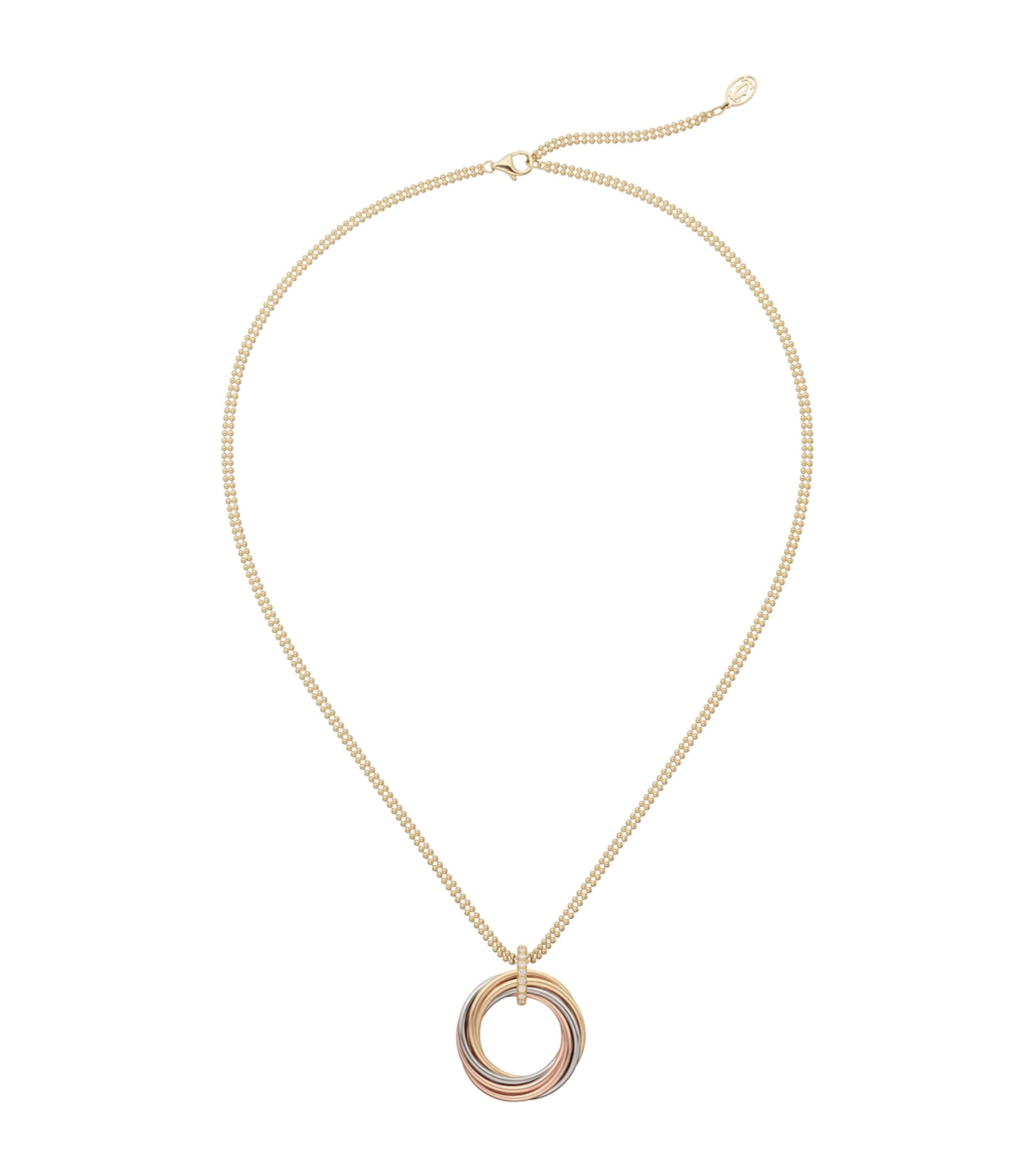 Mixed Gold and Diamond Trinity Necklace