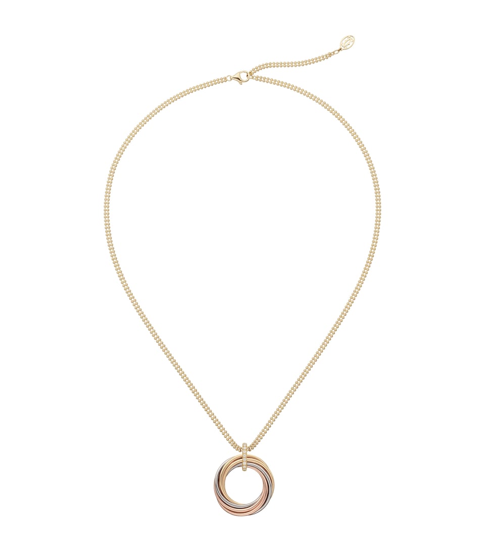 Mixed Gold and Diamond Trinity Necklace