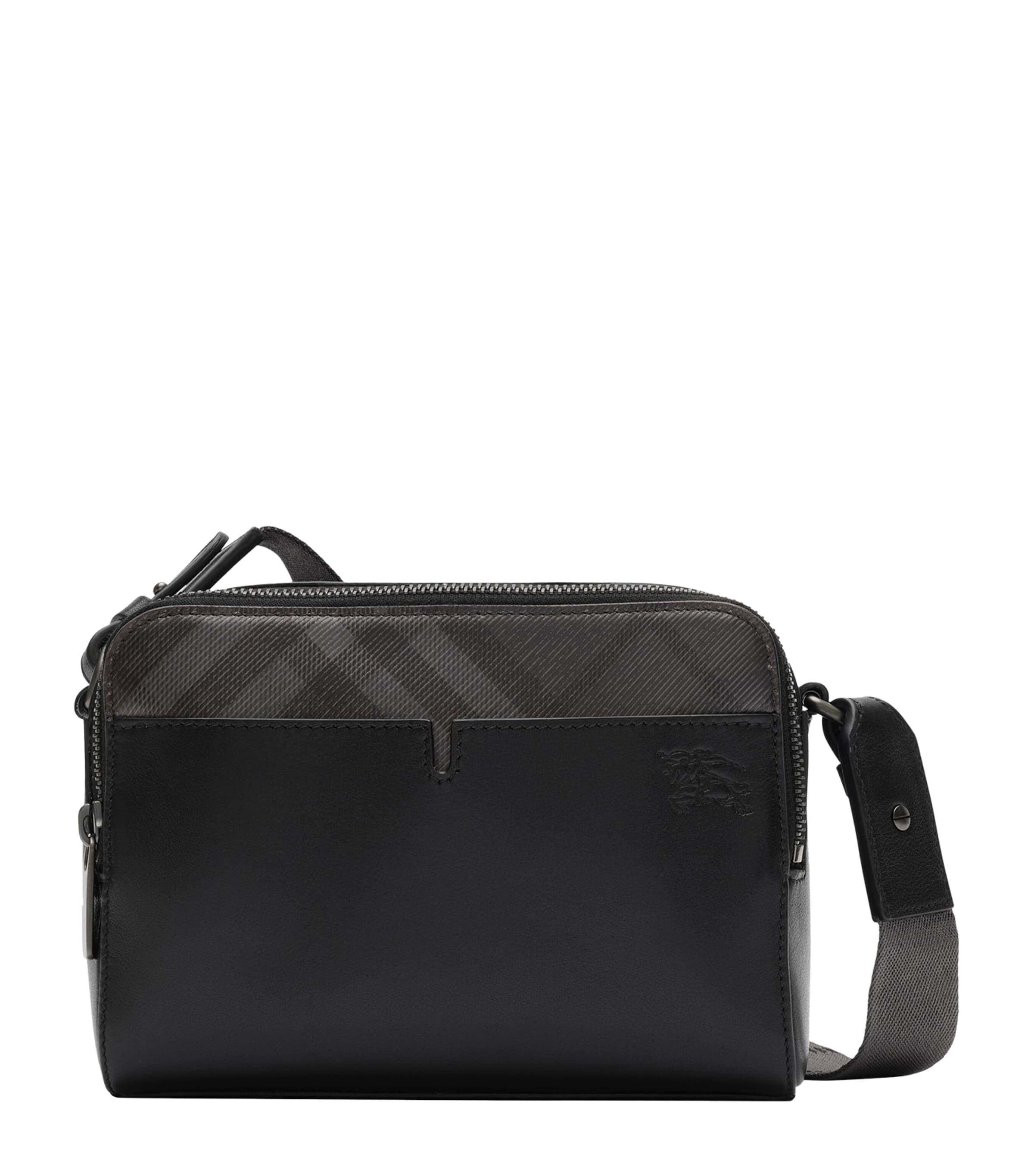 Burberry Leather Check Pop Cross-Body Bag Black/iron