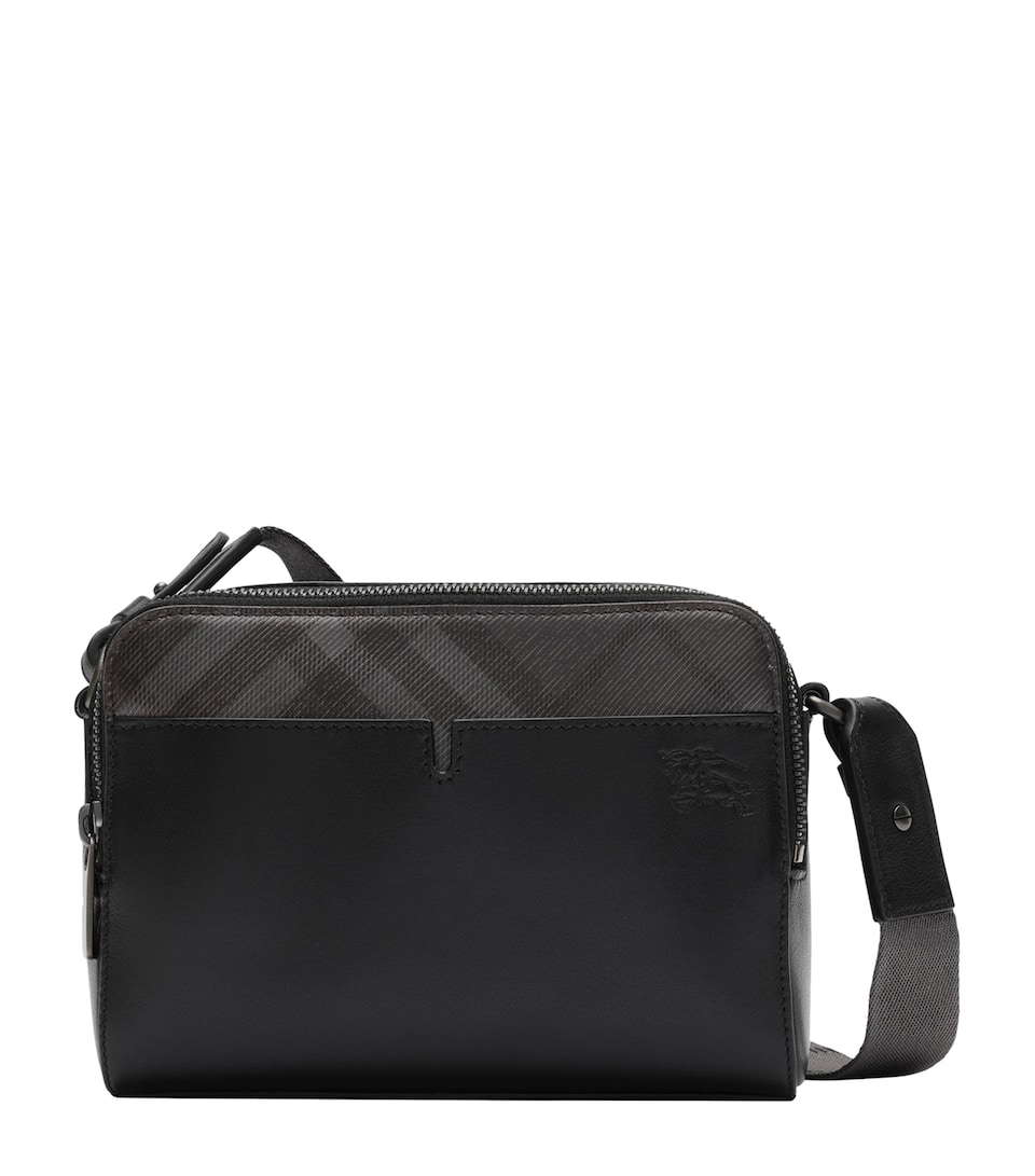 Burberry Leather Check Pop Cross-Body Bag Black/iron