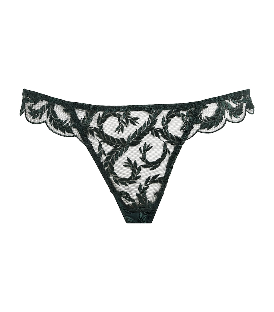 Coco De Mer Womens Lace Arletta Brazilian Briefs Emerald