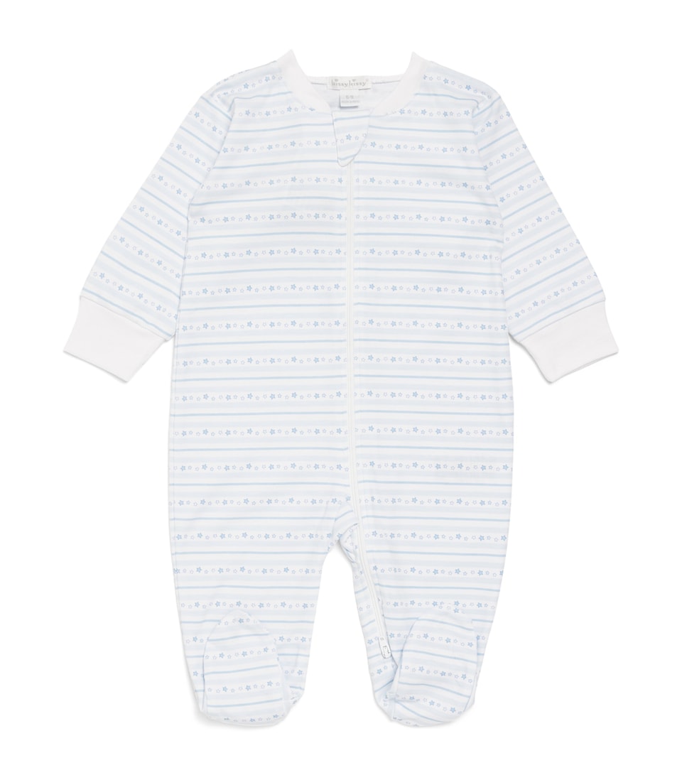 Kissy Kissy Pima Cotton Superstars Print All-In-One (0-9 Months) Light Blue