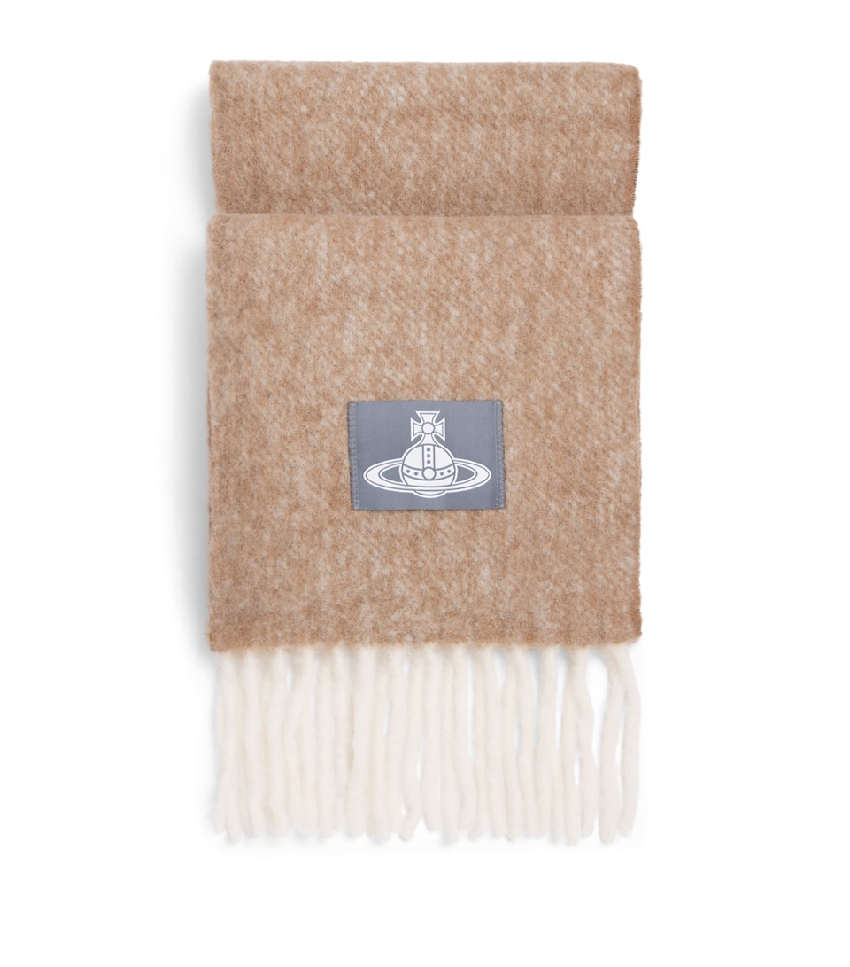 Vivienne Westwood Alpaca-Blend Orb Scarf Beige