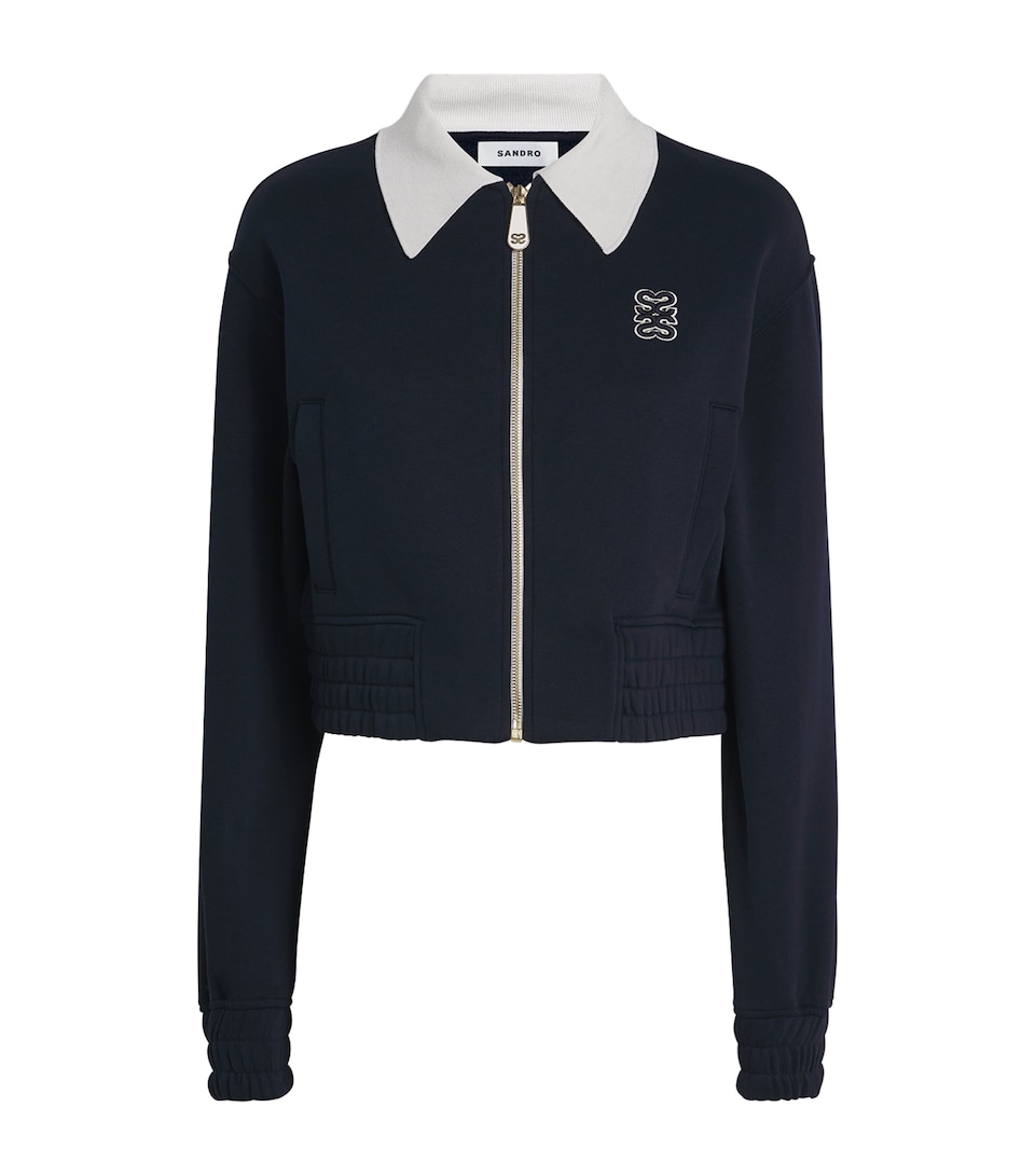 Cropped Dual-Tone Sweatshirt
