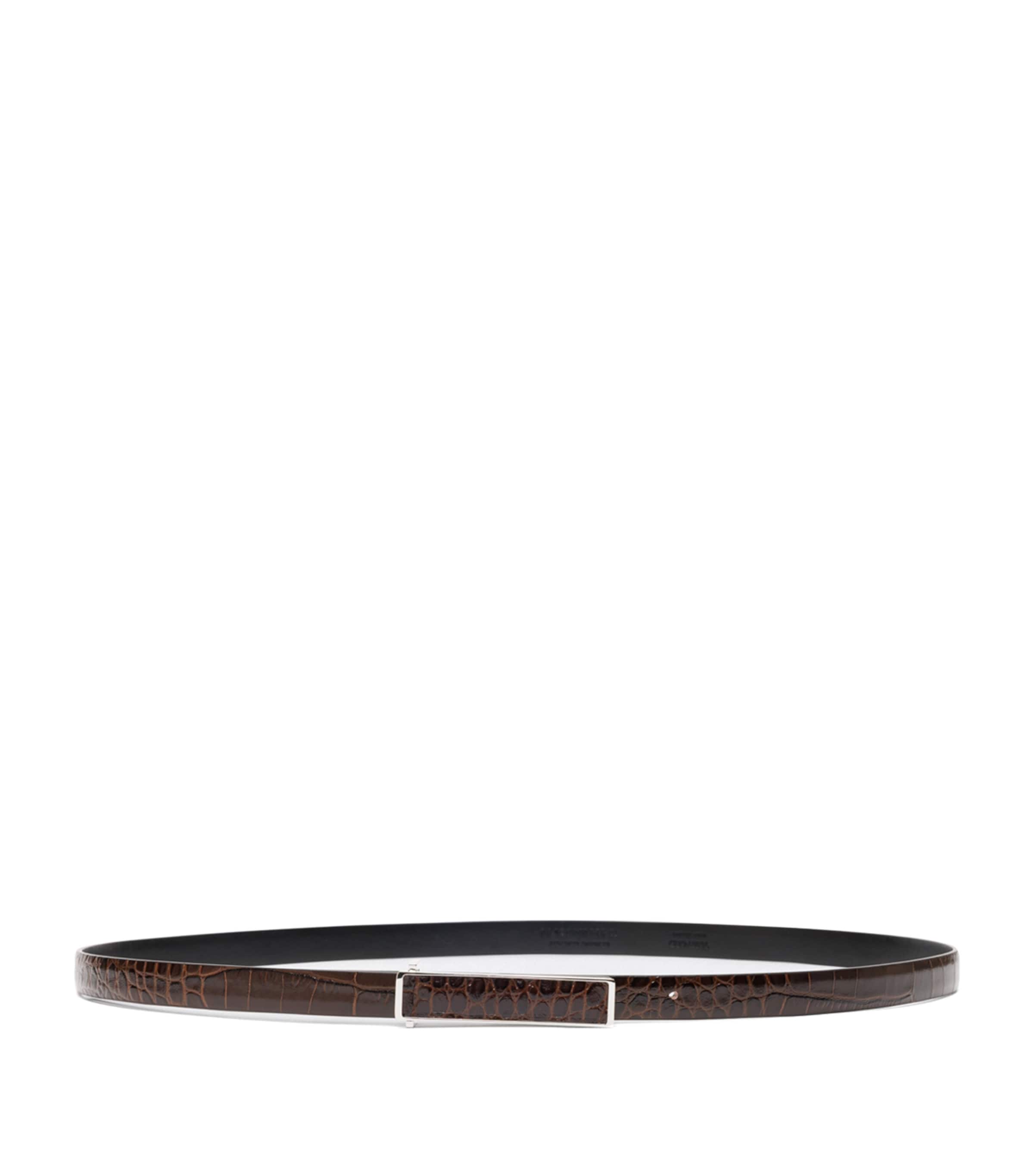 TOM FORD Croc-Embossed Leather Belt Ecc