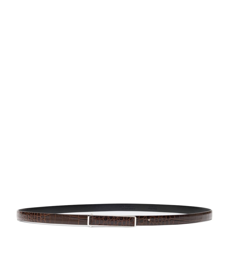 TOM FORD Croc-Embossed Leather Belt Ecc