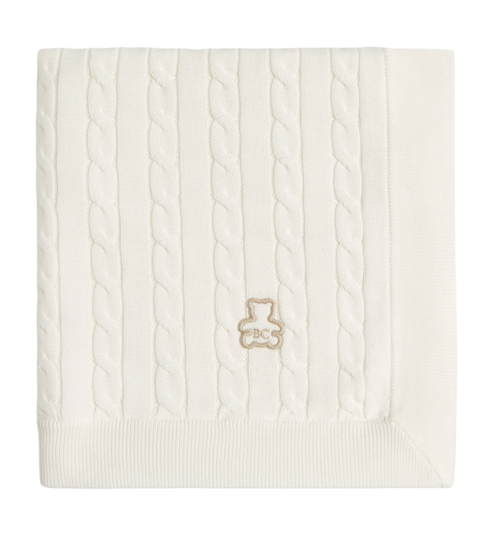 Brunello Cucinelli Kids Cotton Cable-Knit Bernie Blanket