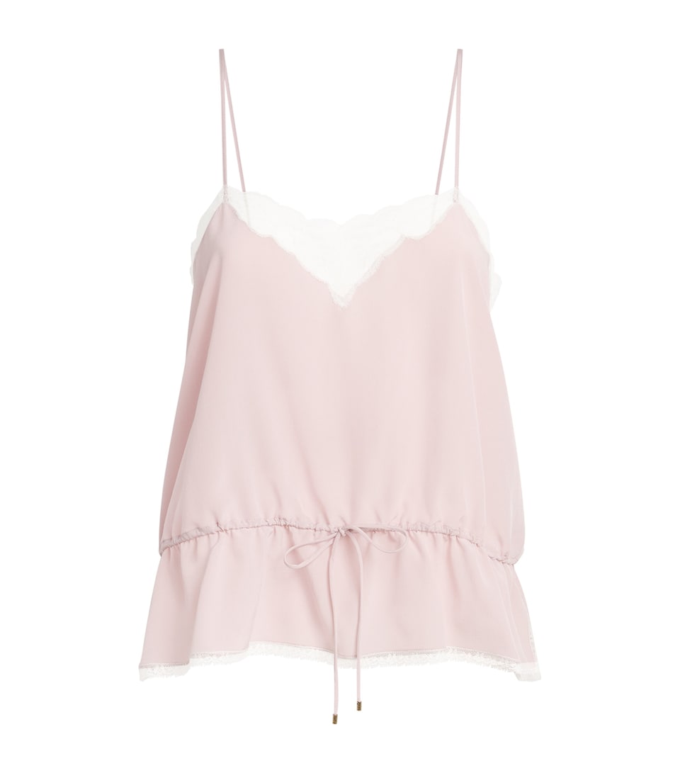 Chloé Womens Silk Drawstring Cami Top Shadow Lilac