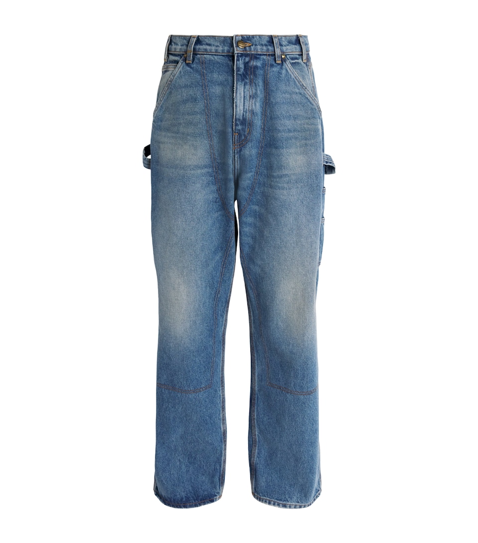 Cherry Los Angeles Mens Carpenter Wide-Leg Jeans Denim