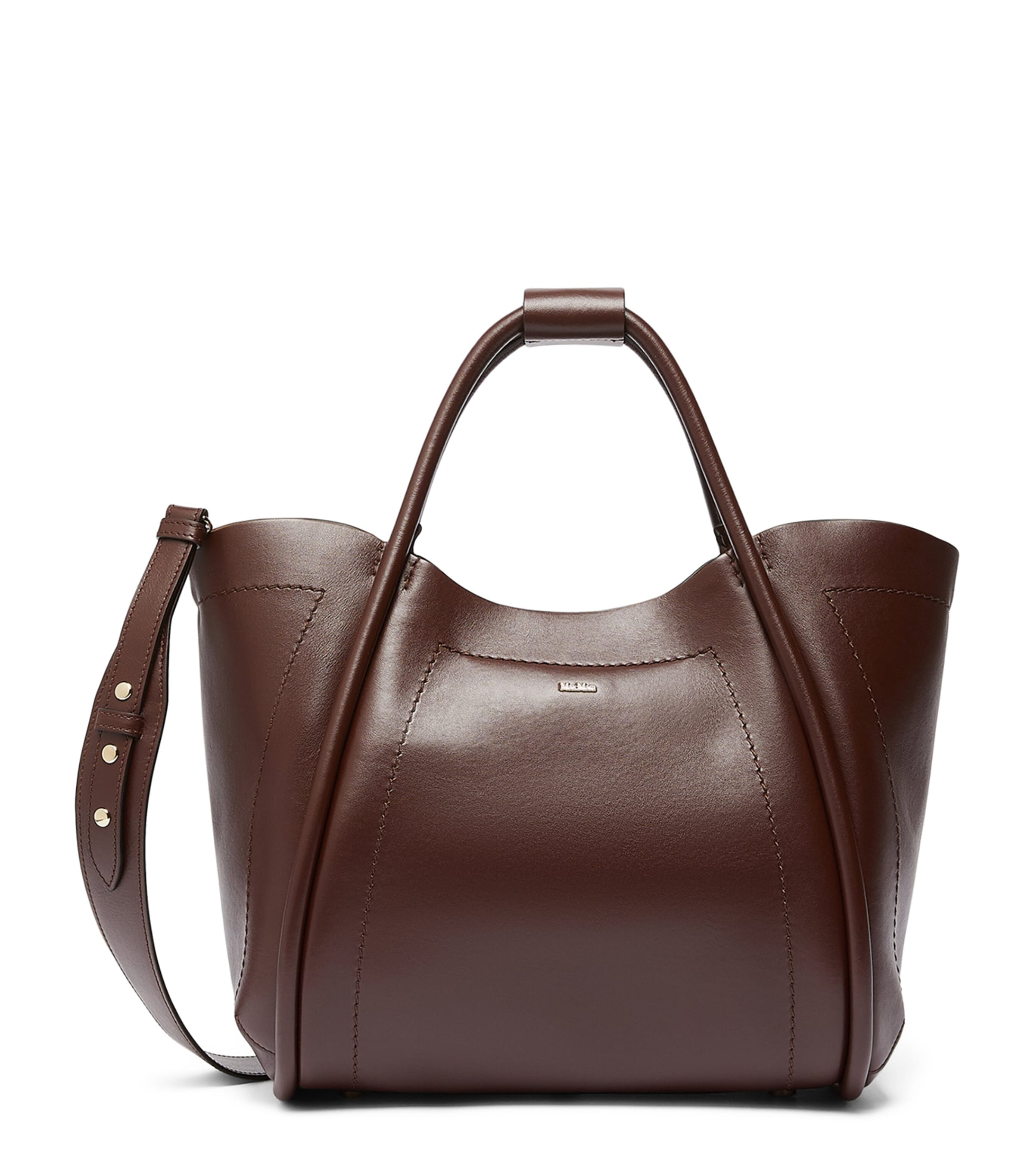 Max Mara Leather Marine Top-Handle Bag Brown