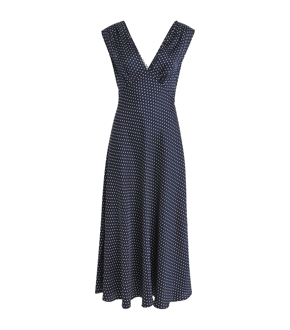 DÔEN Womens Silk-Blend Tahlia Mini Dress Hepburn Dot