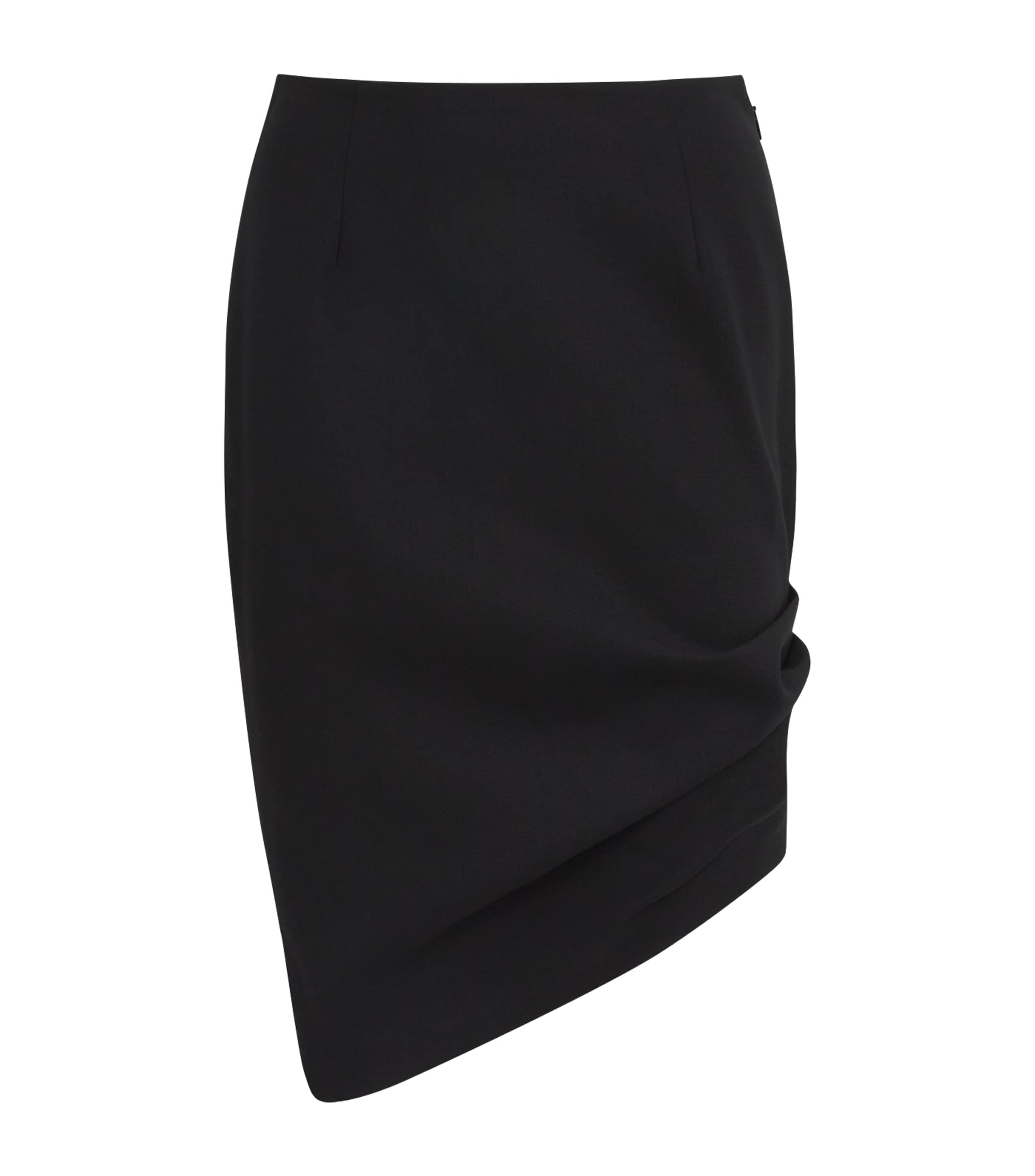 Carolina Herrera Womens Stretch-Wool Asymmetric Midi Skirt Black