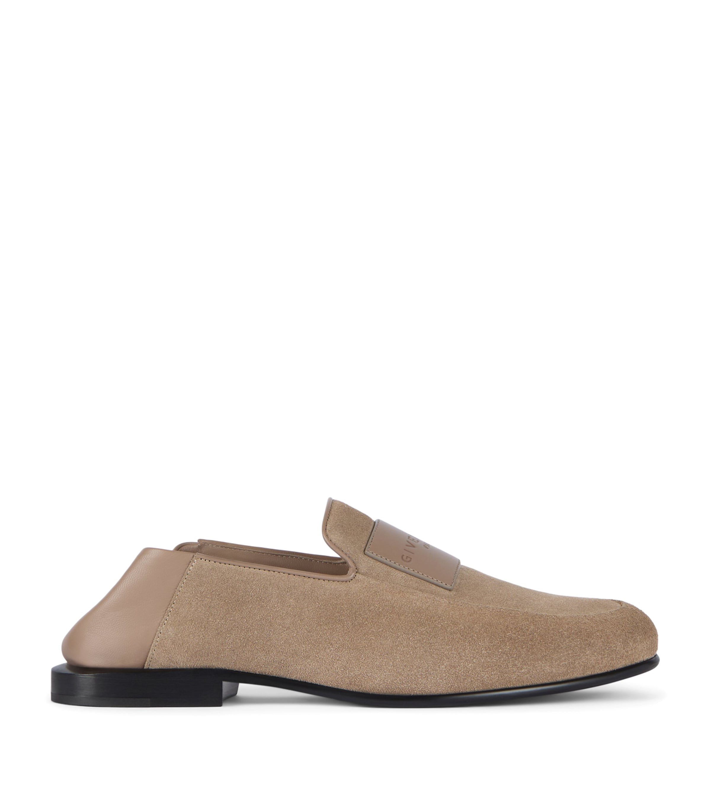 Suede Logo Label Loafers