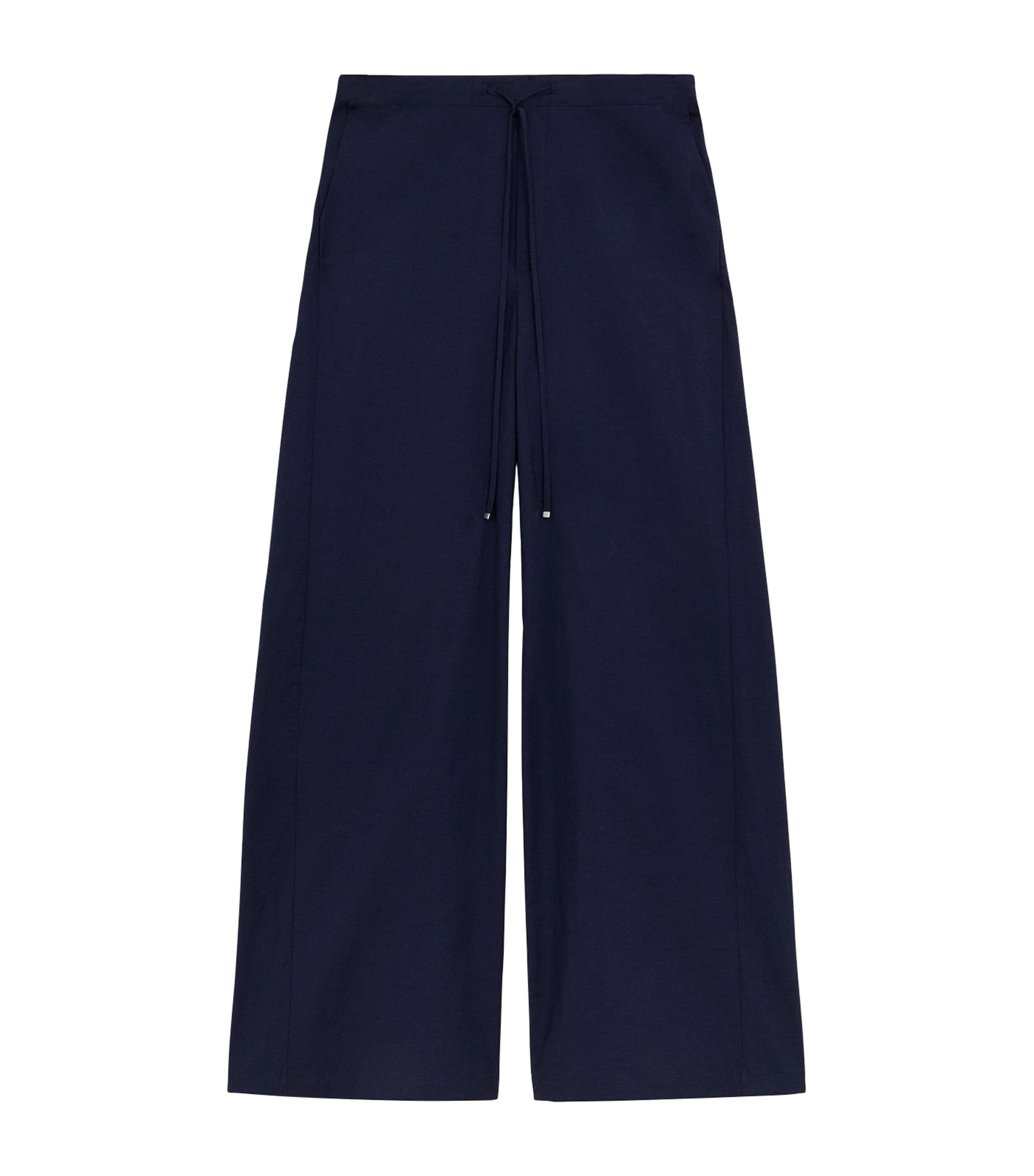 LOEWE Mens x Paula's Ibiza Cotton Satin Drawstring Trousers Navy Blue