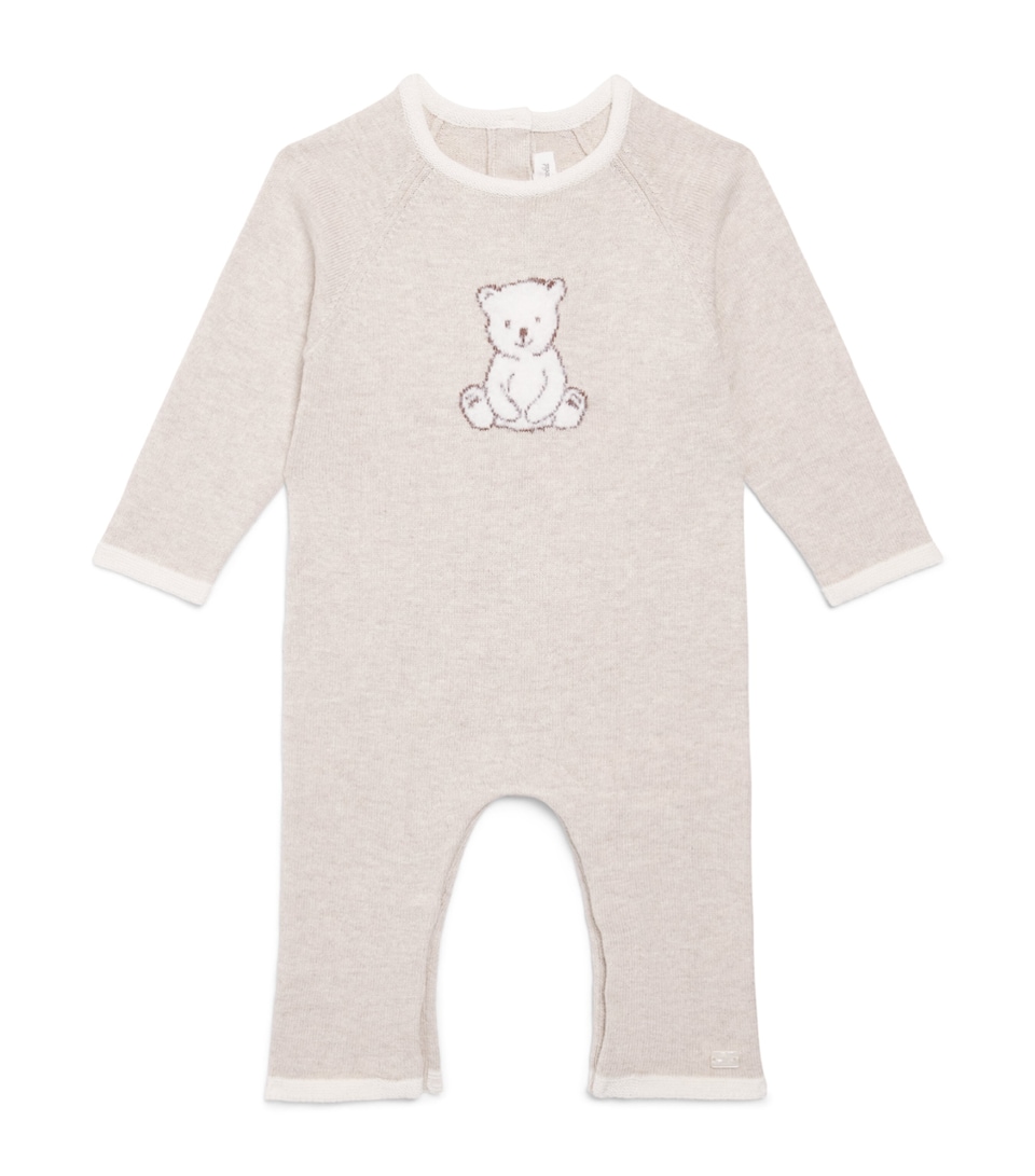 Tartine et Chocolat Cotton-Cashmere Polar Bear Playsuit (1-24 Months) Chiné