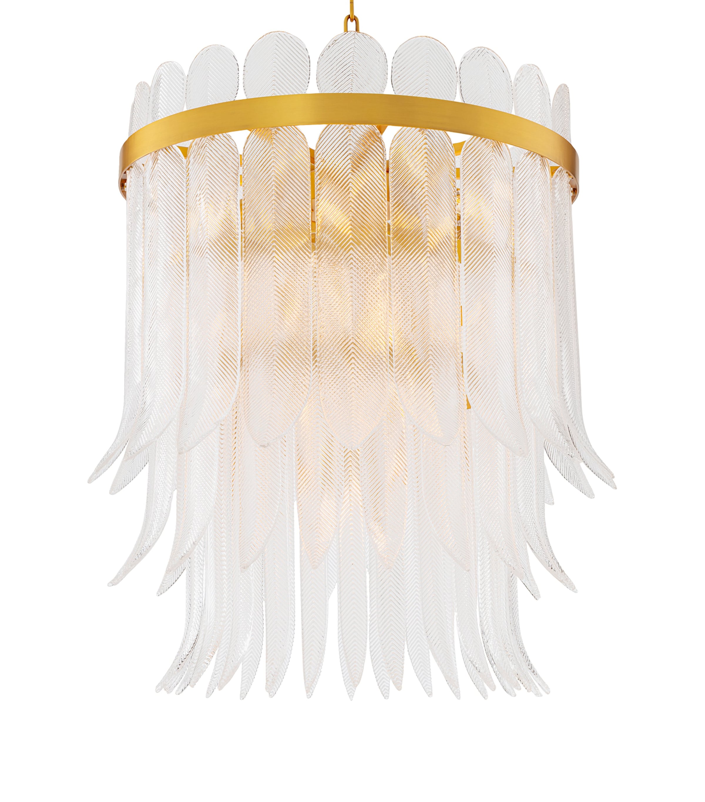 Eichholtz Glass Erika L Chandelier Brass