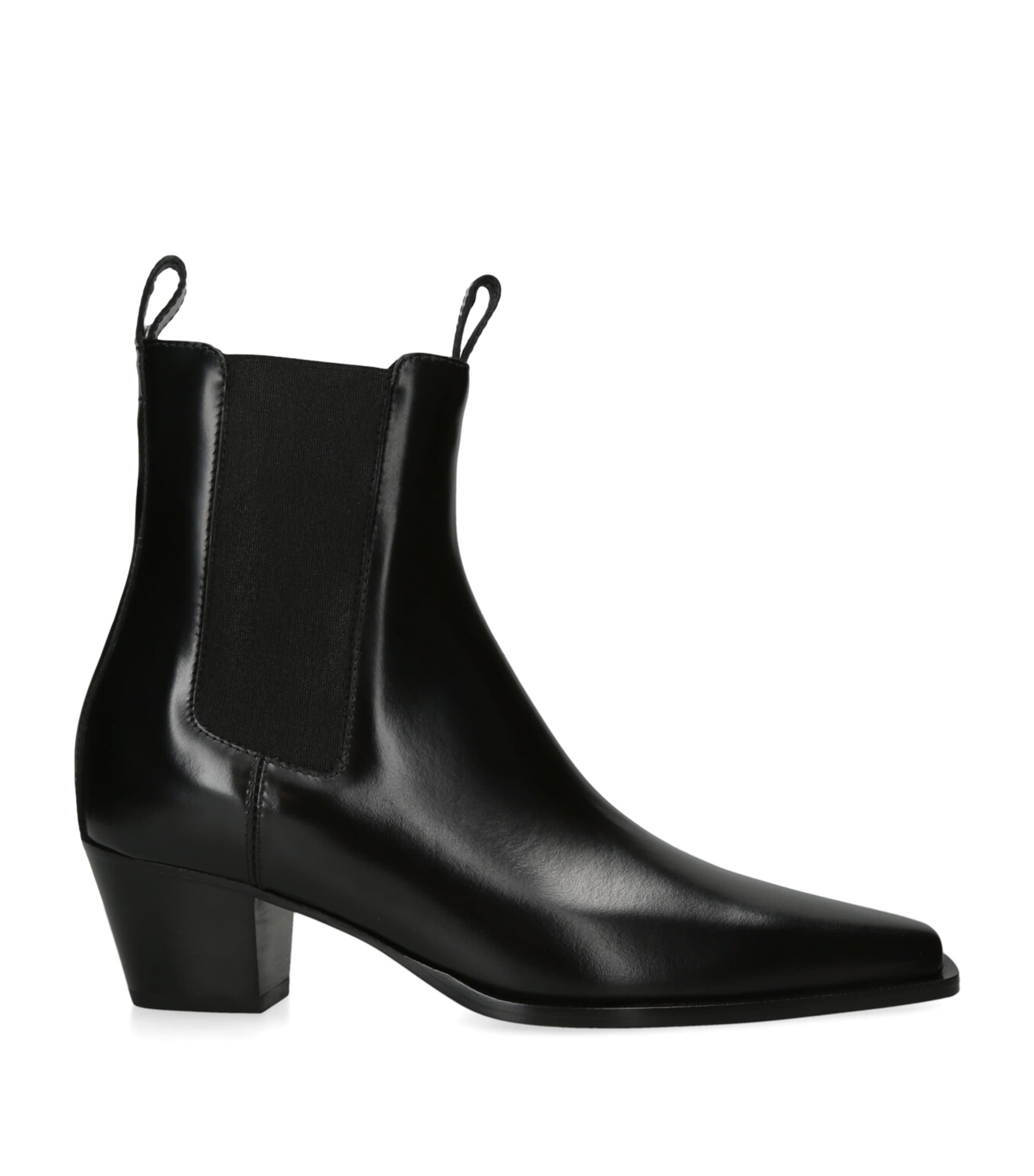 Toteme Leather The City Ankle Boots 50 Black