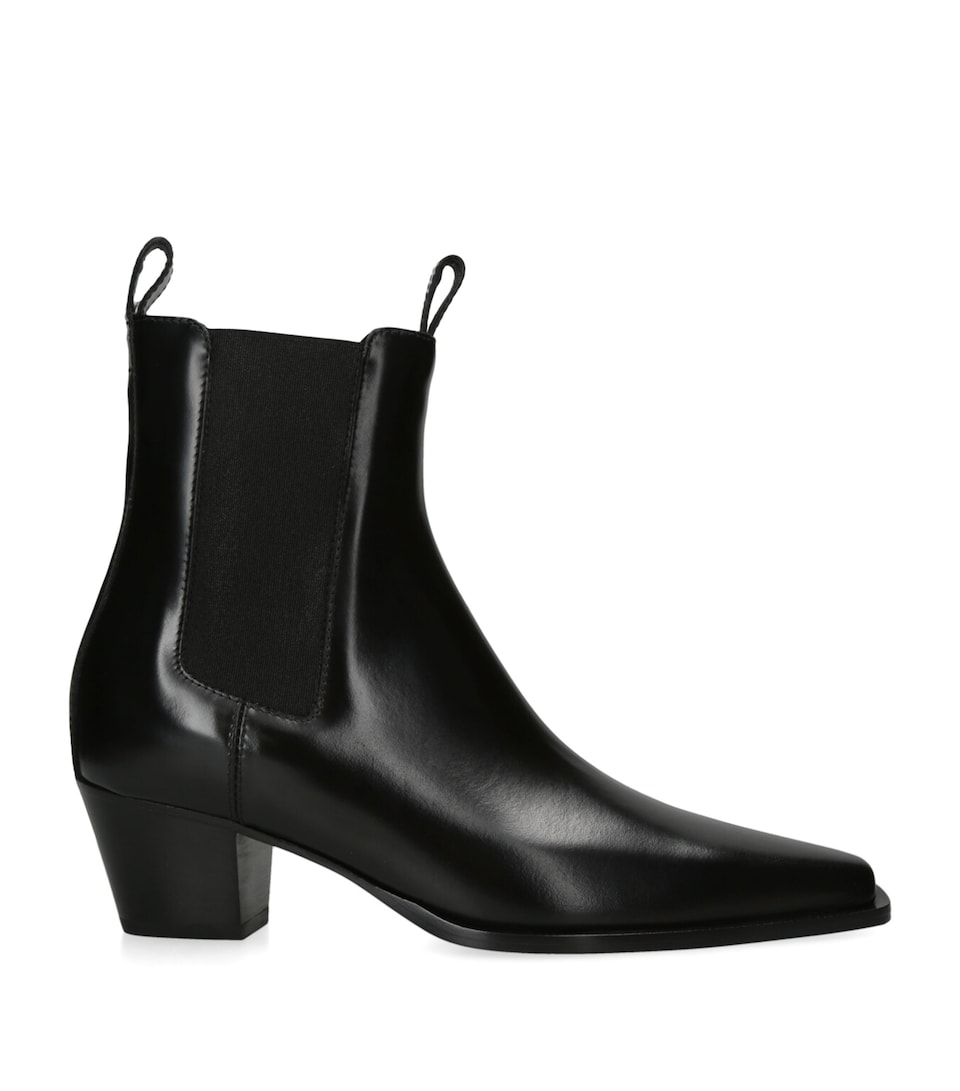 Toteme Leather The City Ankle Boots 50 Black