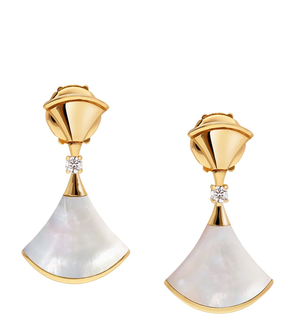 Bvlgari Yellow Gold and Mother of Pearl Divas' Dream Earrings Yellow Gold