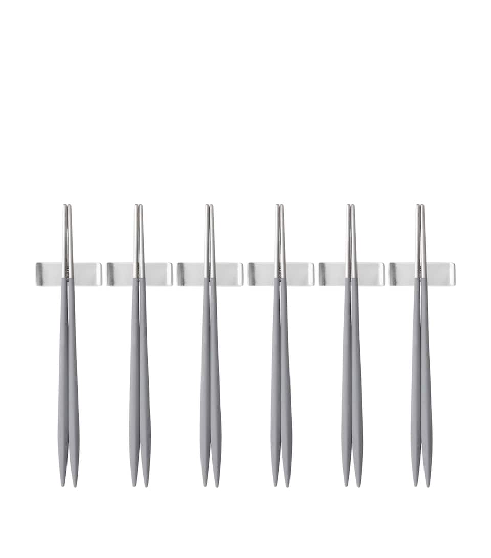 Set of 6 Stainless Steel Ares Chopsticks