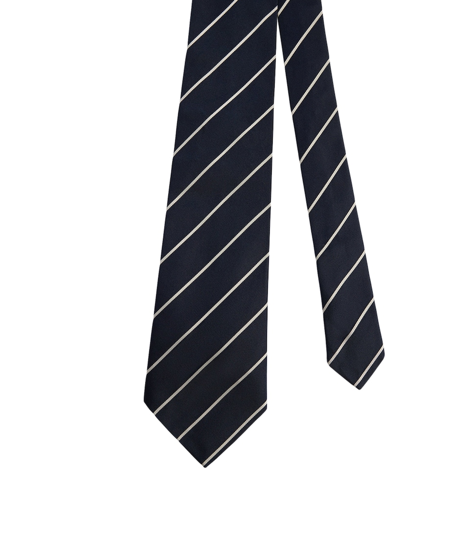 Dunhill Mulberry Silk Stripe Tie Navy