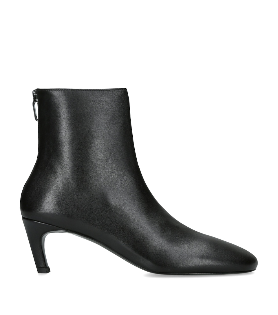 Toteme Leather Ankle Boots 60 Black