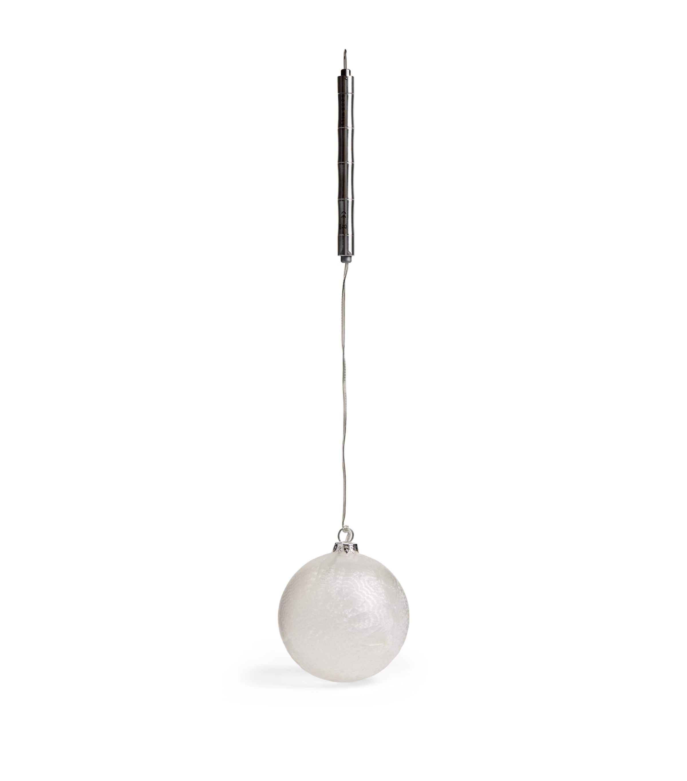 Harrods LED Frost Bauble White