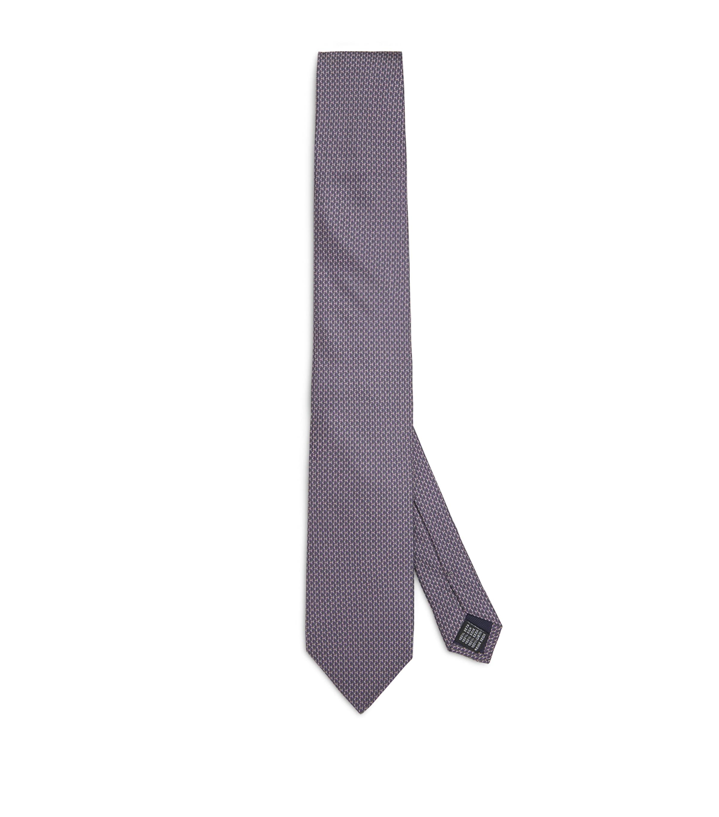 Silk Geometric Jacquard Tie