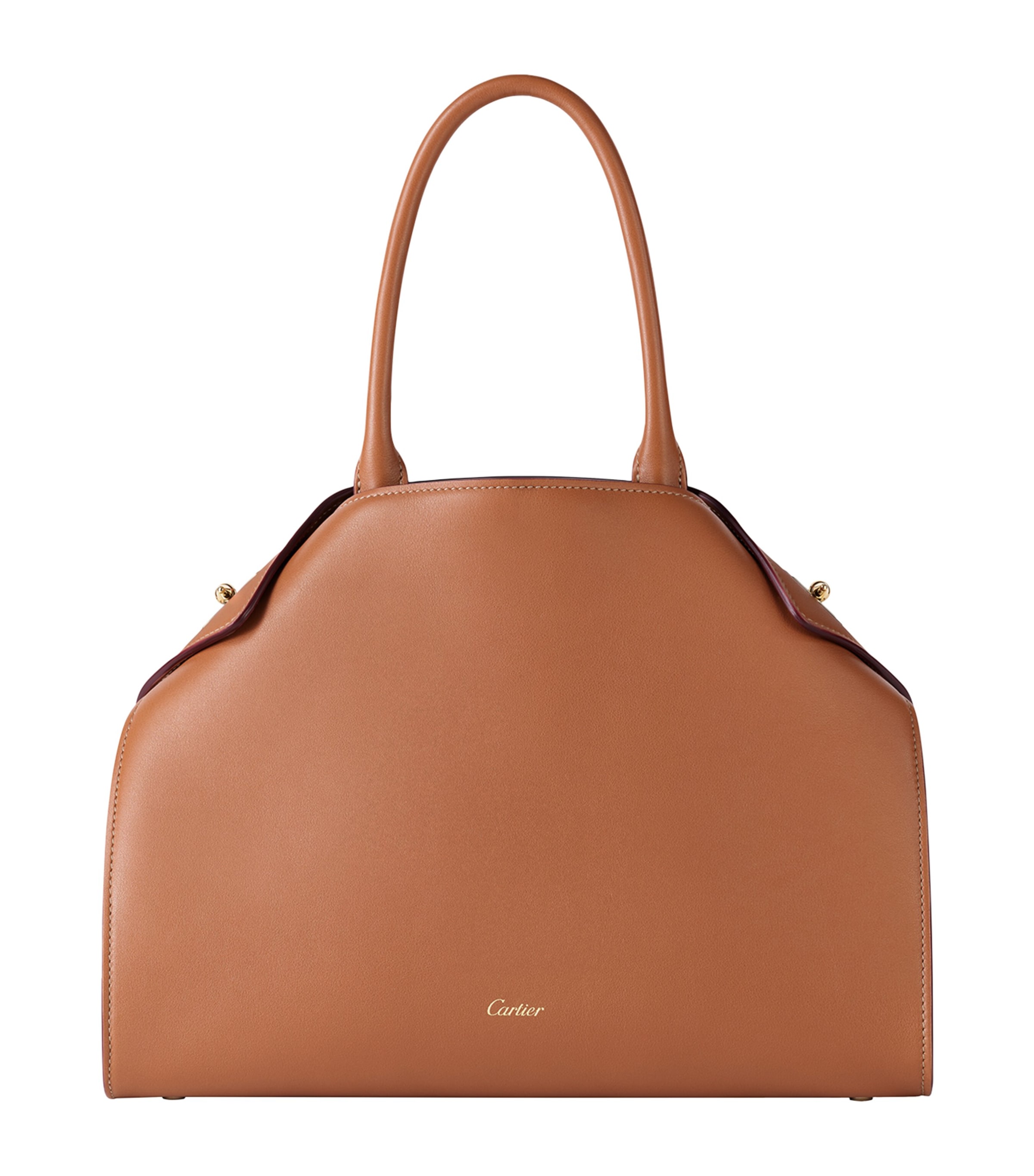 Cartier Womens Small Leather Clash Tote Bag Brown