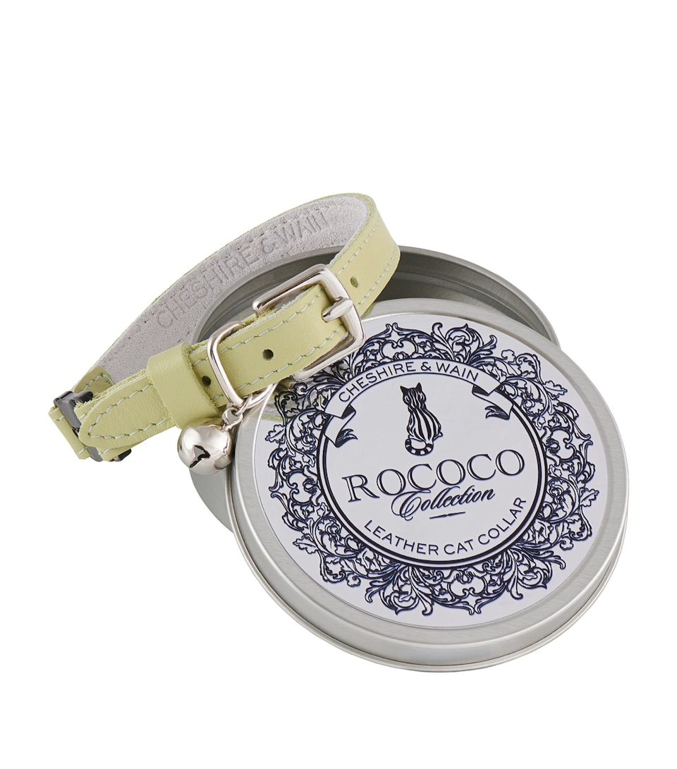 Cheshire & Wain Small Rococo Cat Collar With Bow Green