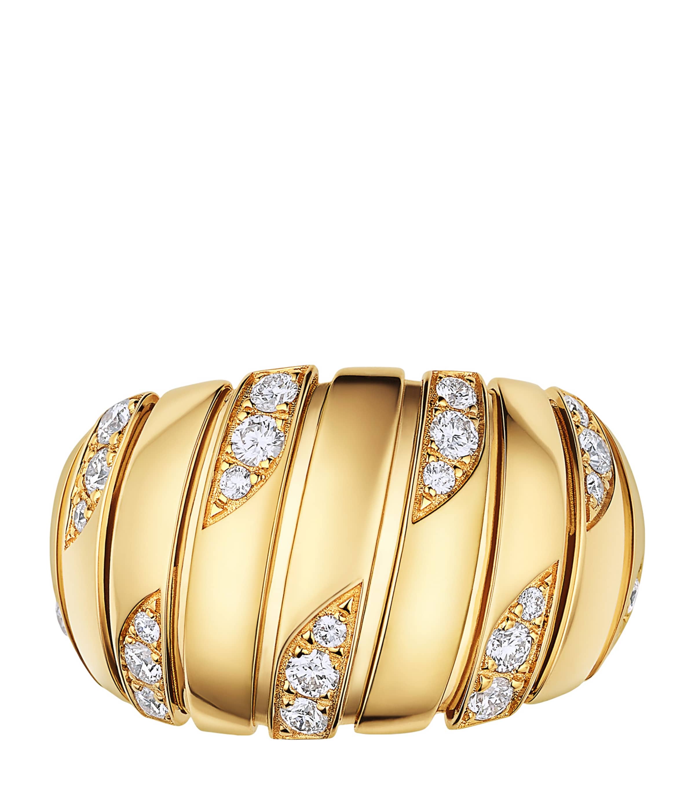 Bvlgari Yellow Gold and Diamond Tubogas Ring Gold