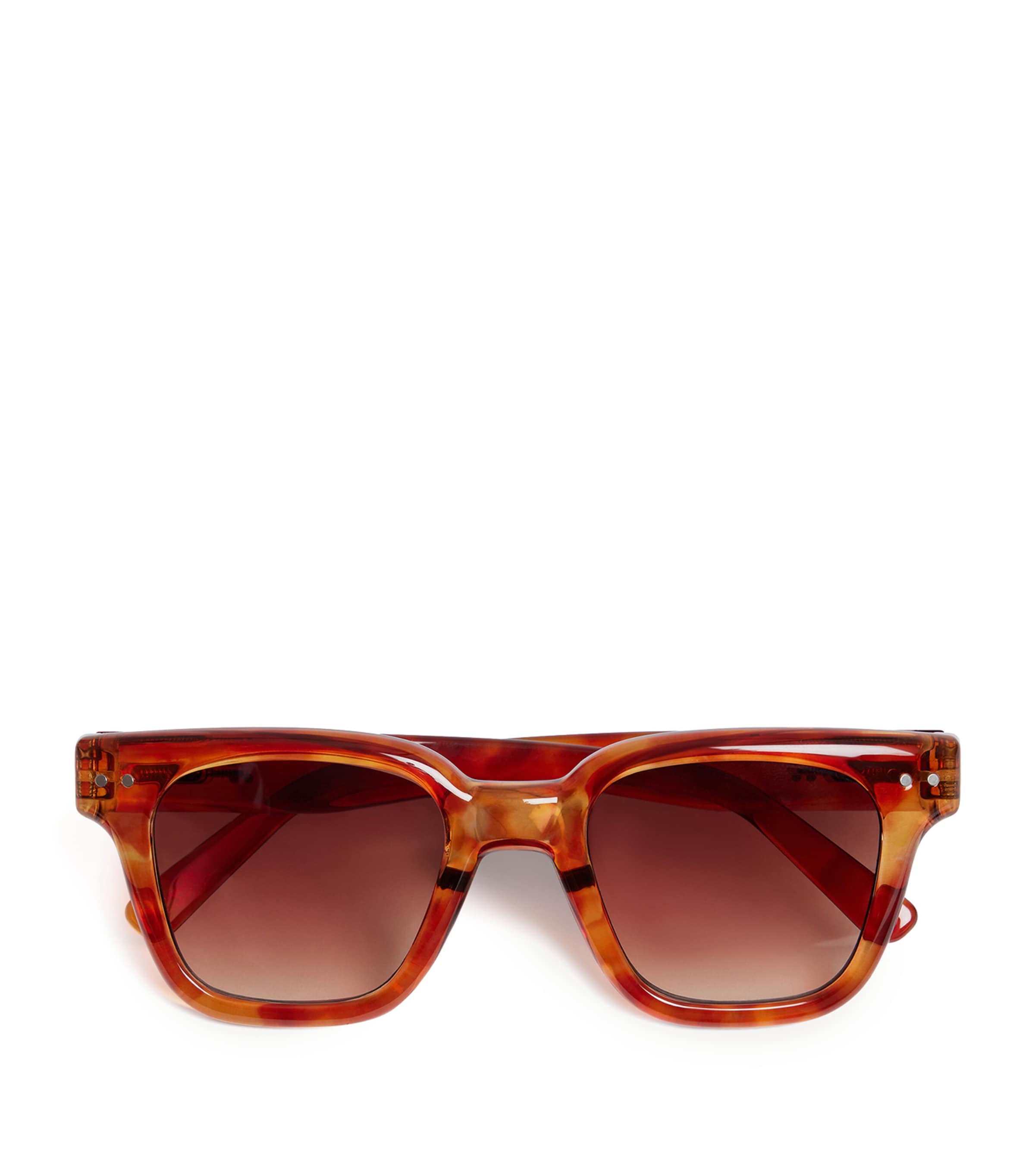 Tortoiseshell Cherry-Detail Square Sunglasses