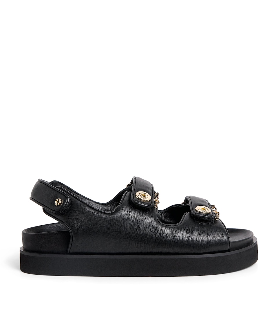 Faux Leather Clover Sandals