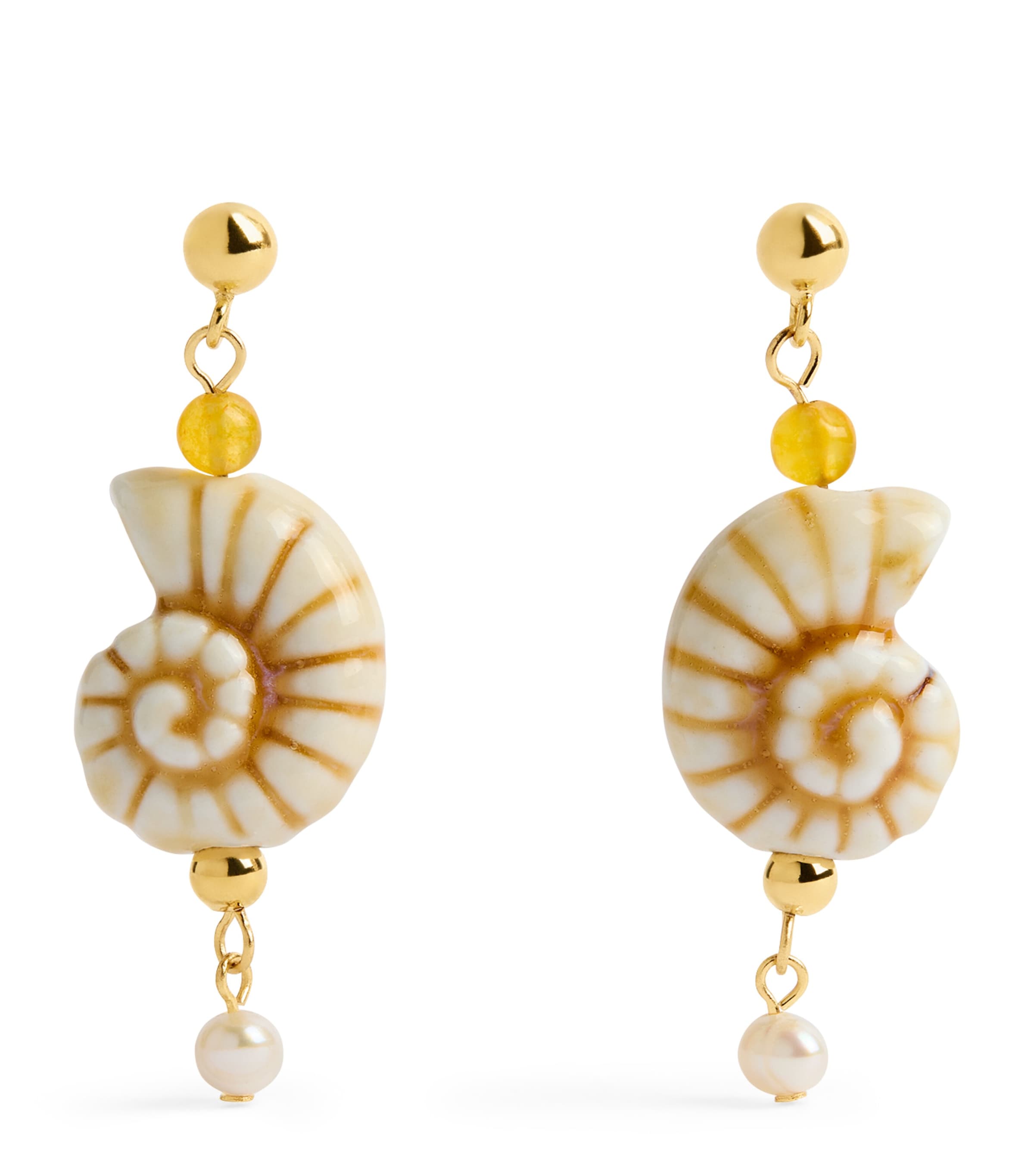 Anni Lu Gold-Plated Seaside Earrings Caramel Cream
