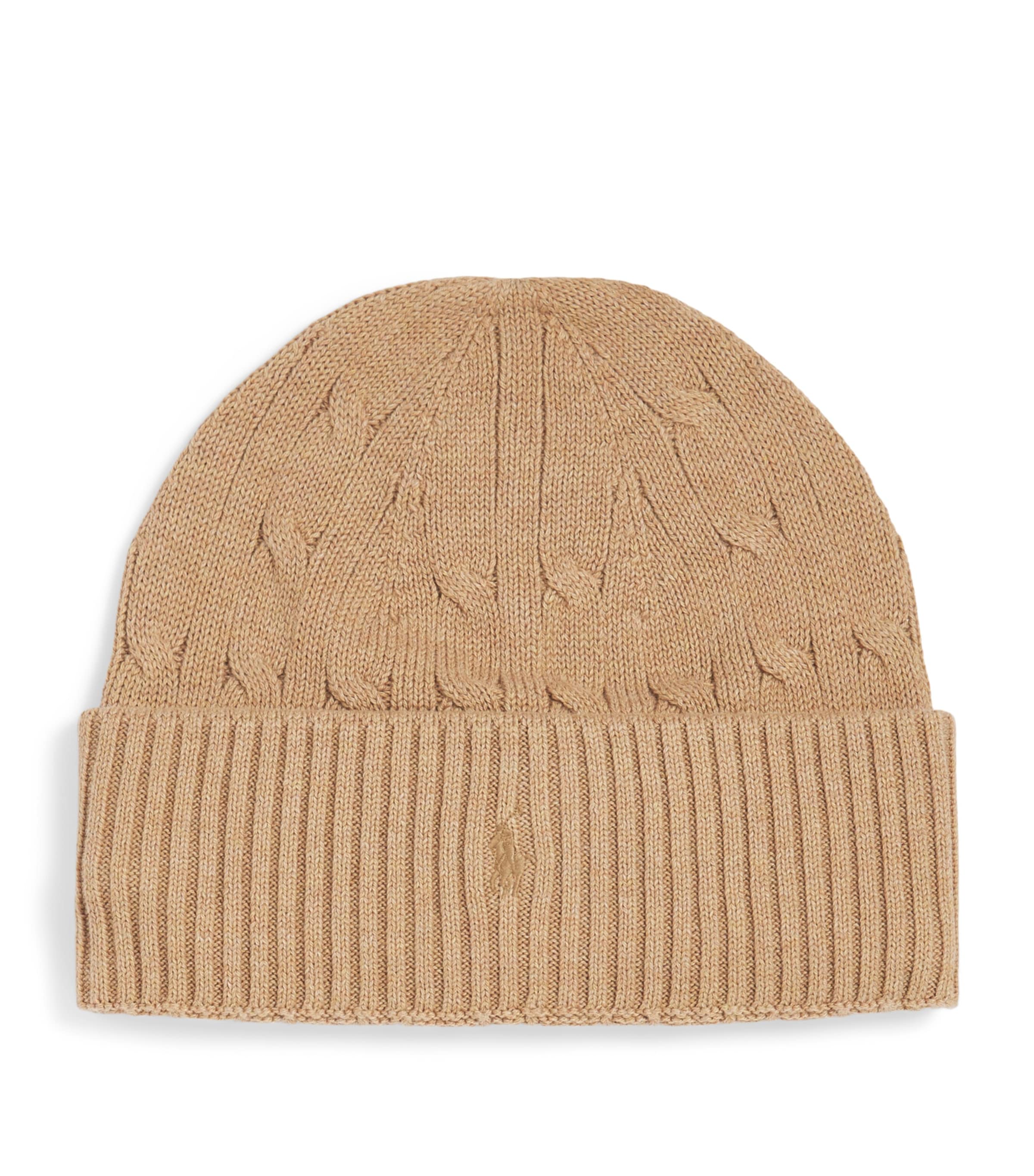 Ralph Lauren Kids Cotton Polo Pony Beanie Camel