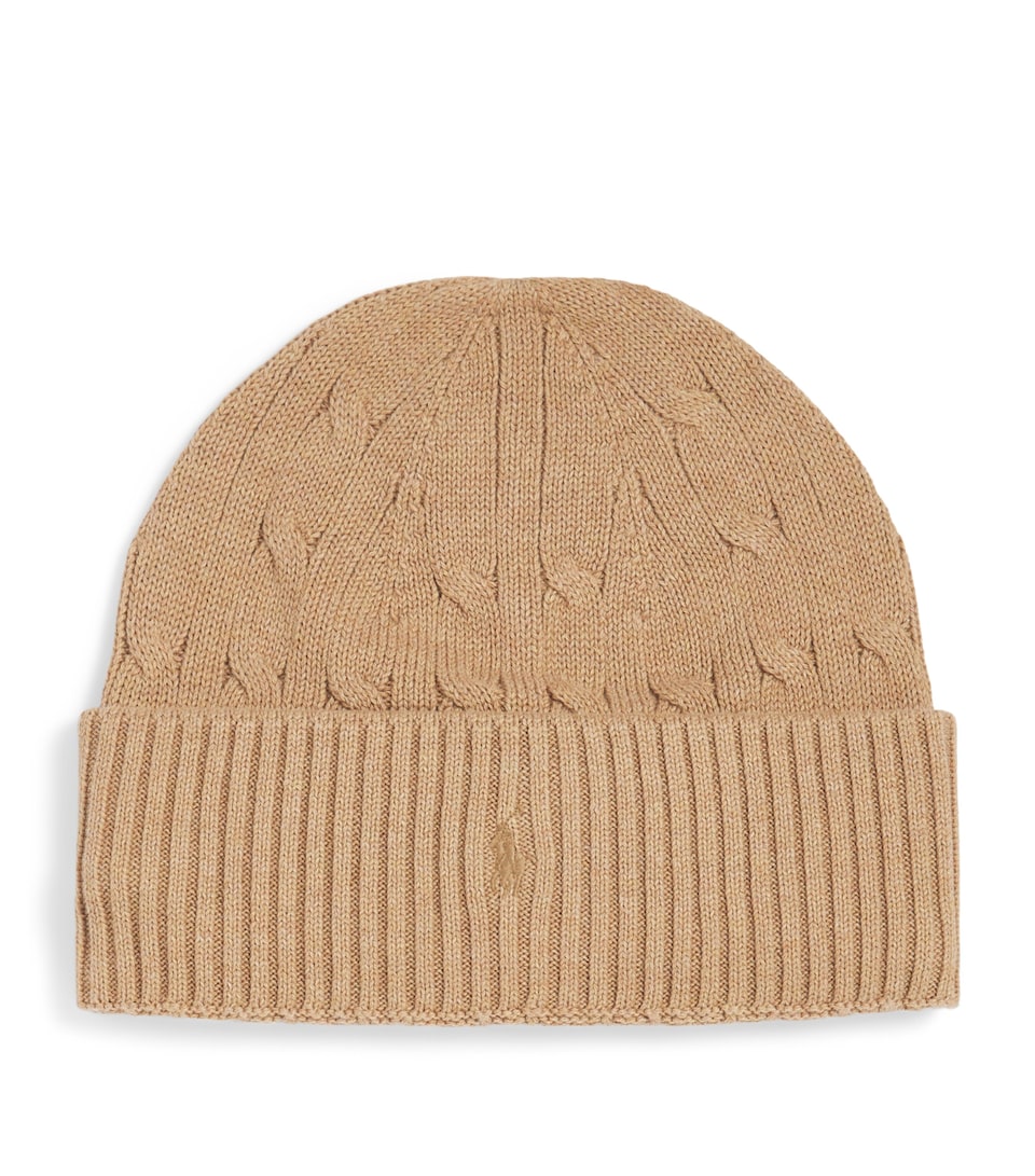 Ralph Lauren Kids Cotton Polo Pony Beanie Camel