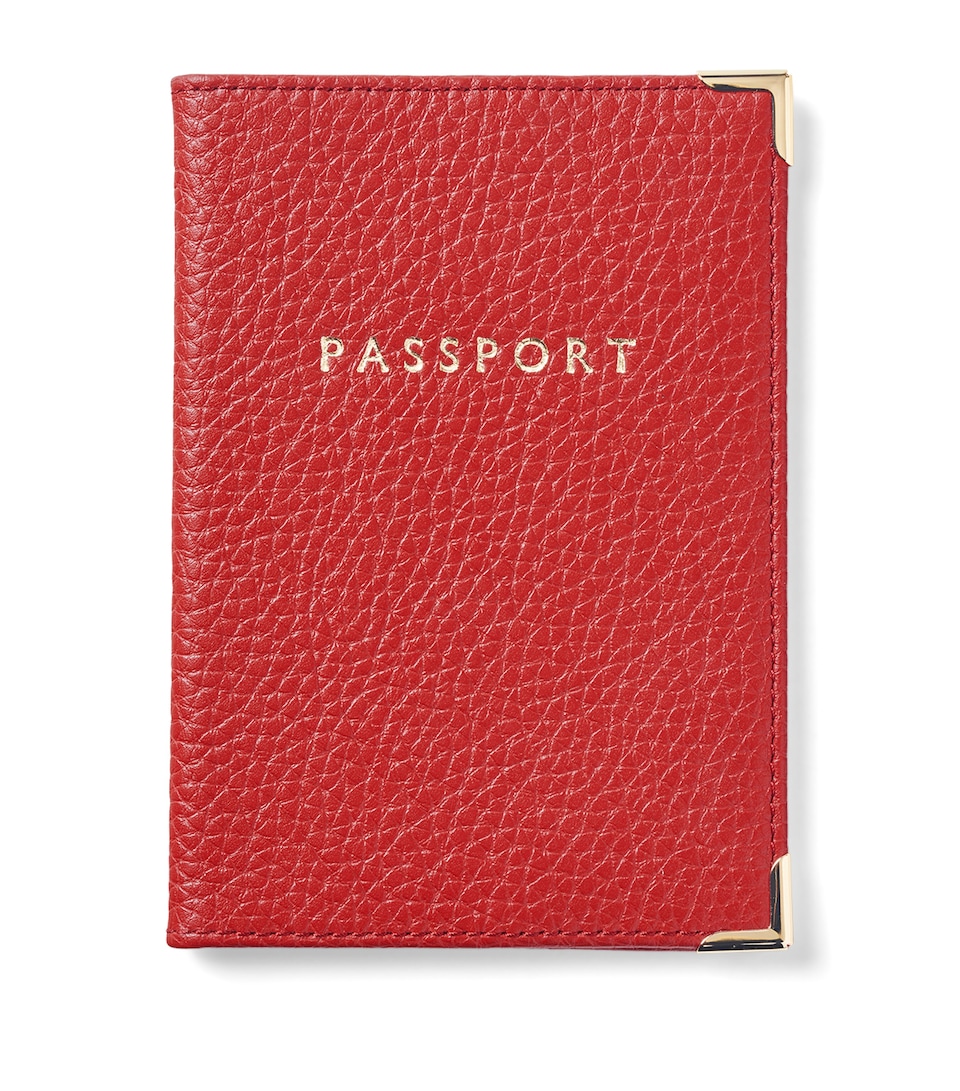 Aspinal Of London Leather Passport Cover Cardinalred