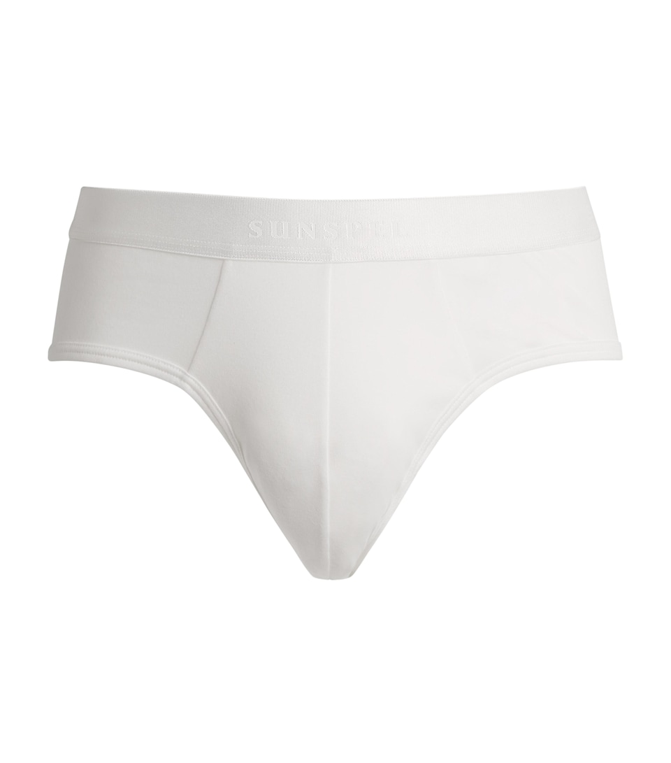 Sunspel Mens Sea Island Cotton Briefs Whaa White