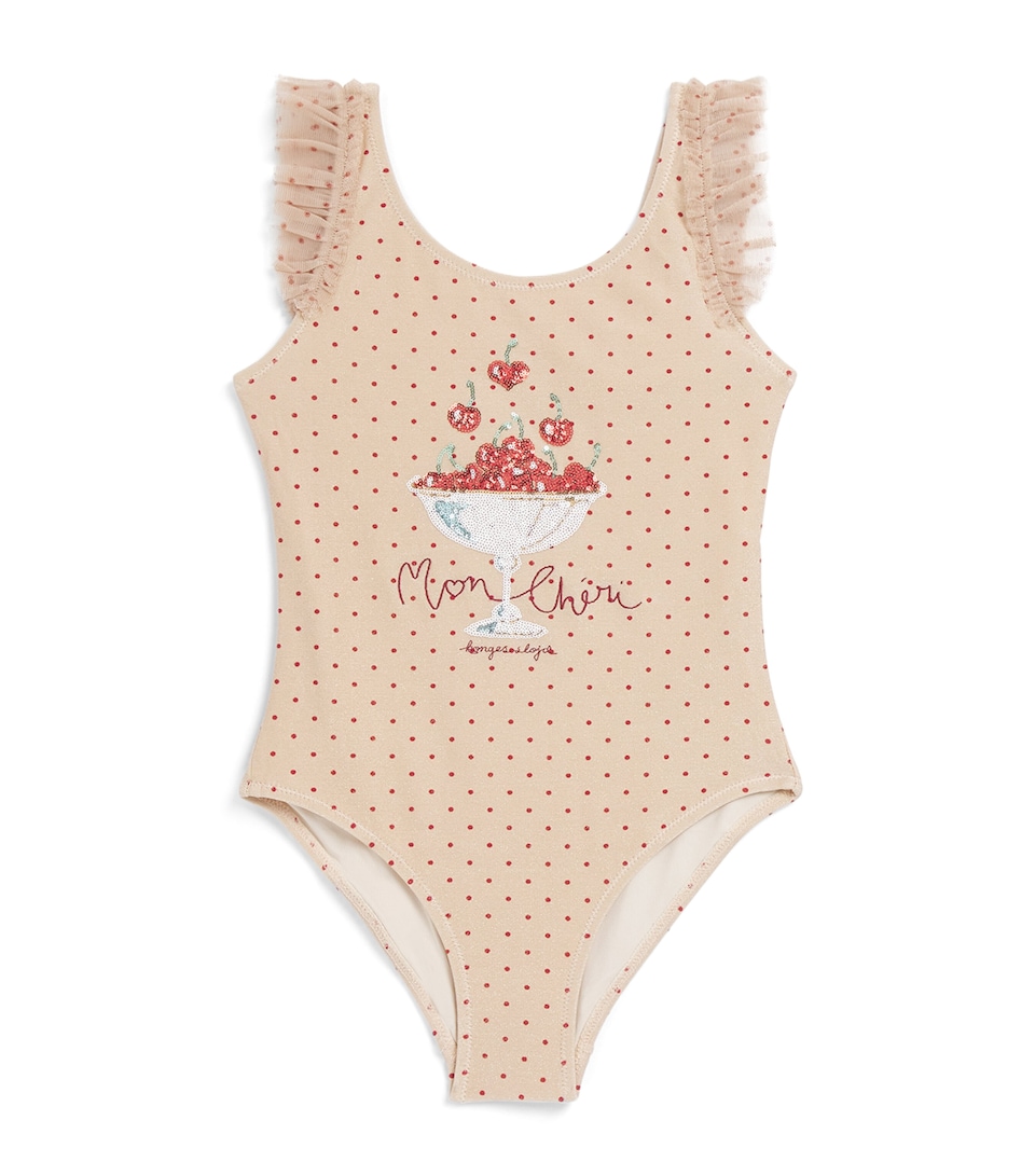 KONGES SLOJD Embellished Polka-Dot Amandine Swimsuit (6 Months-10 Years) Emboldened