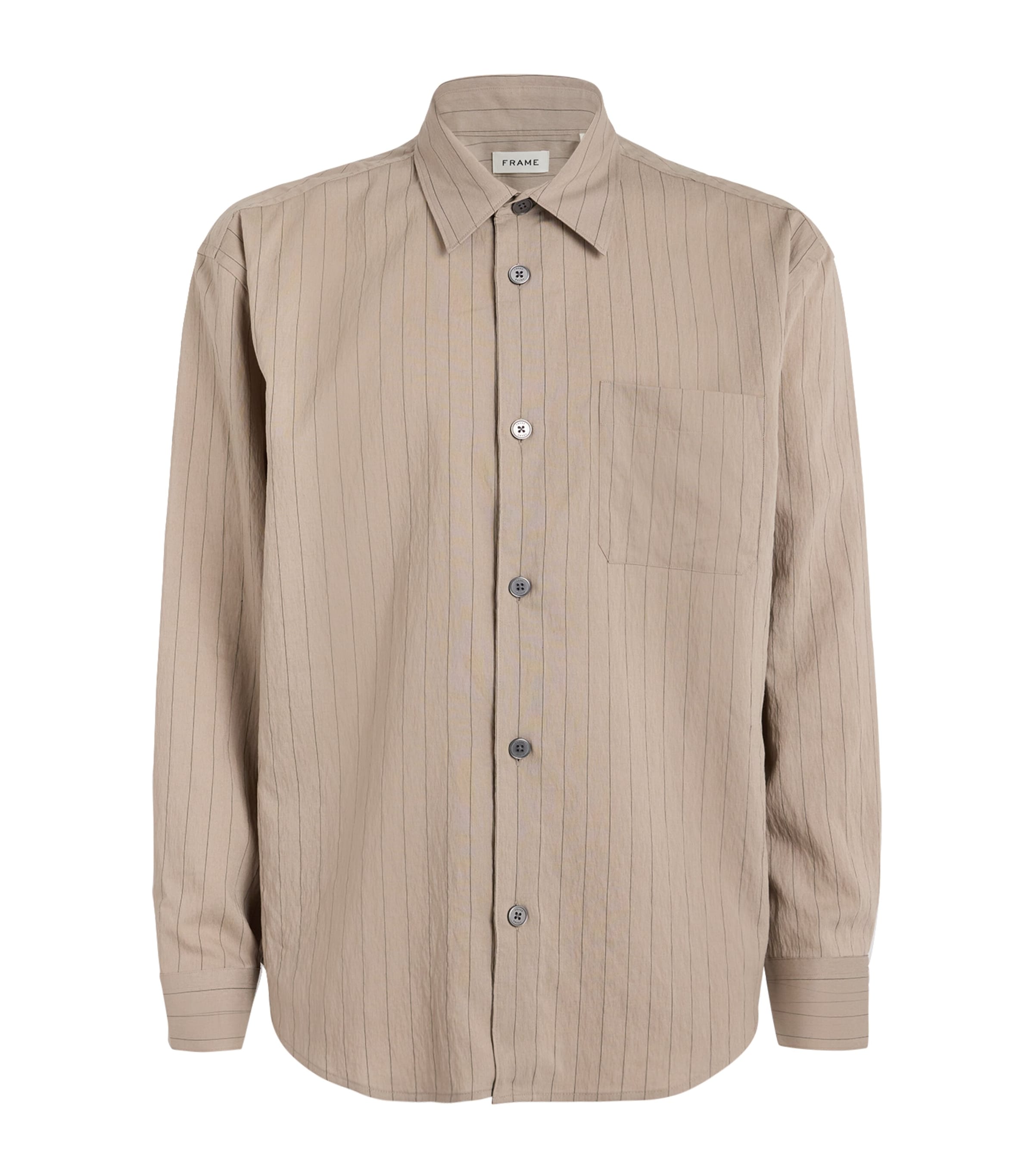 FRAME Mens Cotton Stripe Shirt Bgst Beige Stripe