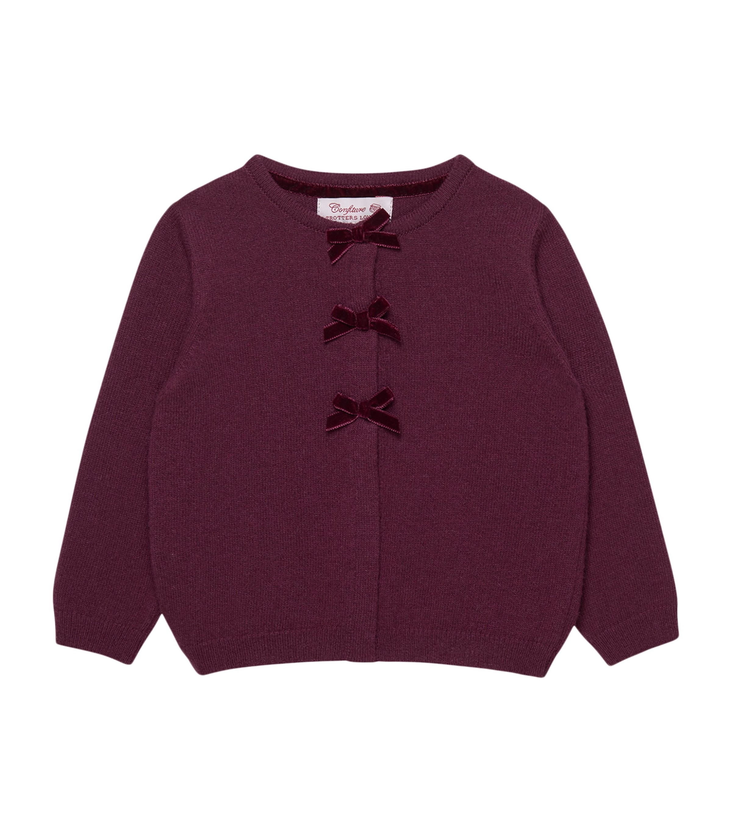 Wool-Blend Velvet Bow Cardigan (3-24 Months)