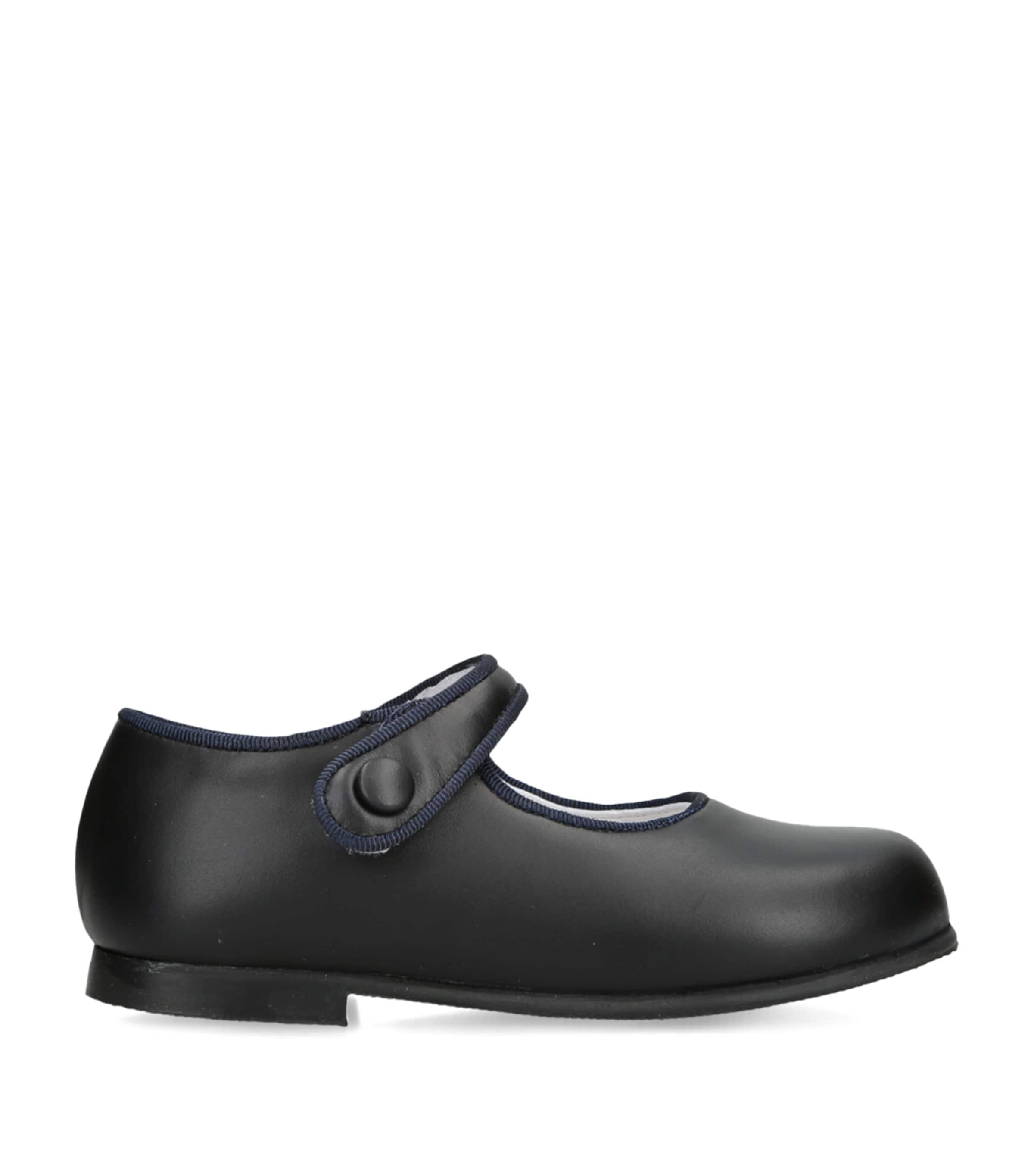 papouelli Leather Catalina Mary Janes Navy