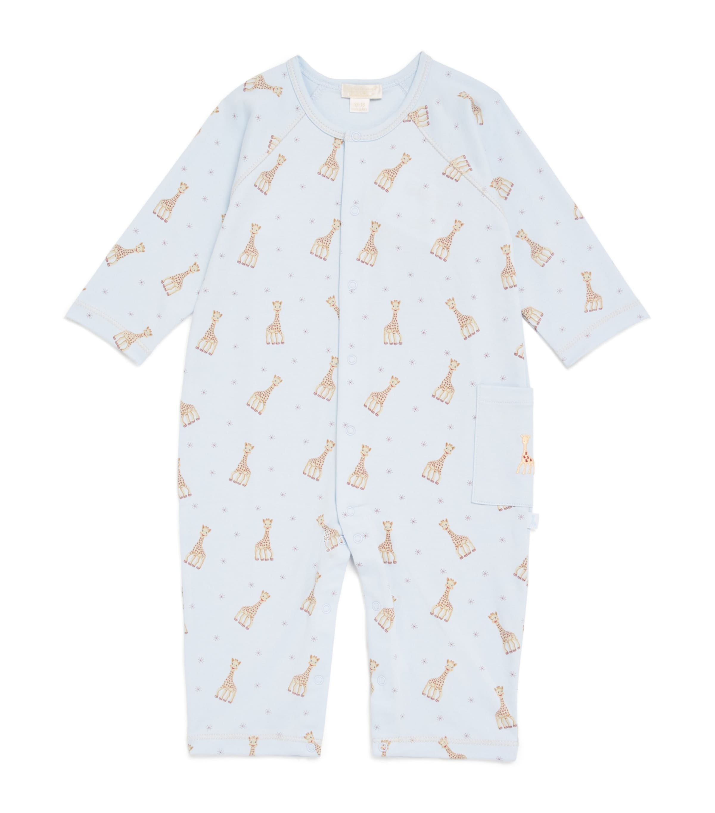 Kissy Kissy Pima Cotton Giraffe Playsuit (0-18 Months) Lt Blue