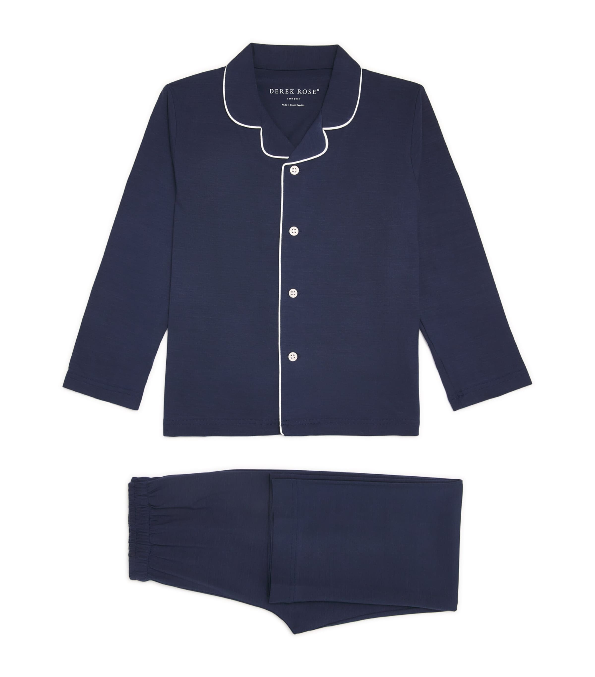 Derek Rose Kids Basel Pyjama Set (3-16 Years) Navy