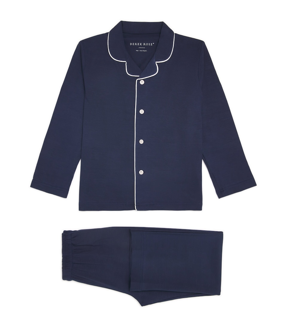 Derek Rose Kids Basel Pyjama Set (3-16 Years) Navy