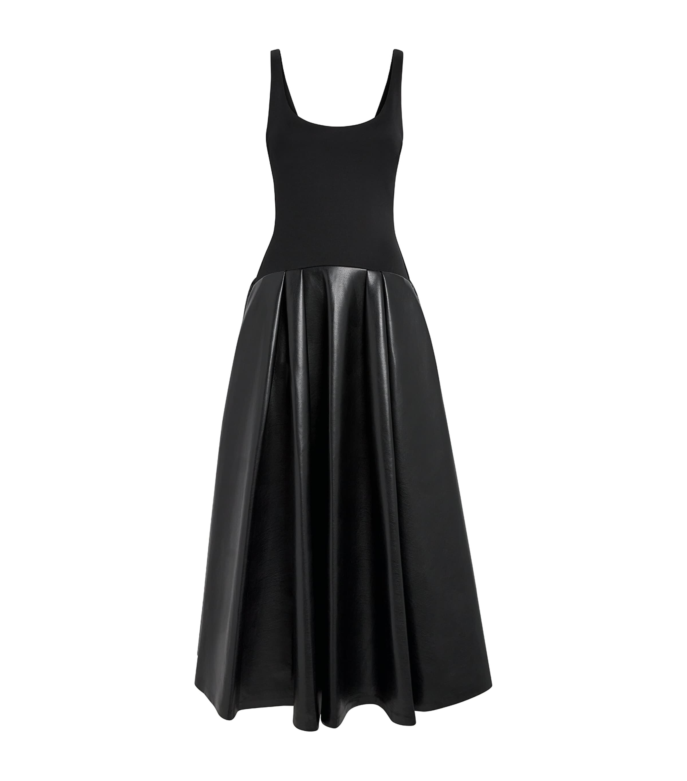 Scuba-Faux Leather Adley Dress
