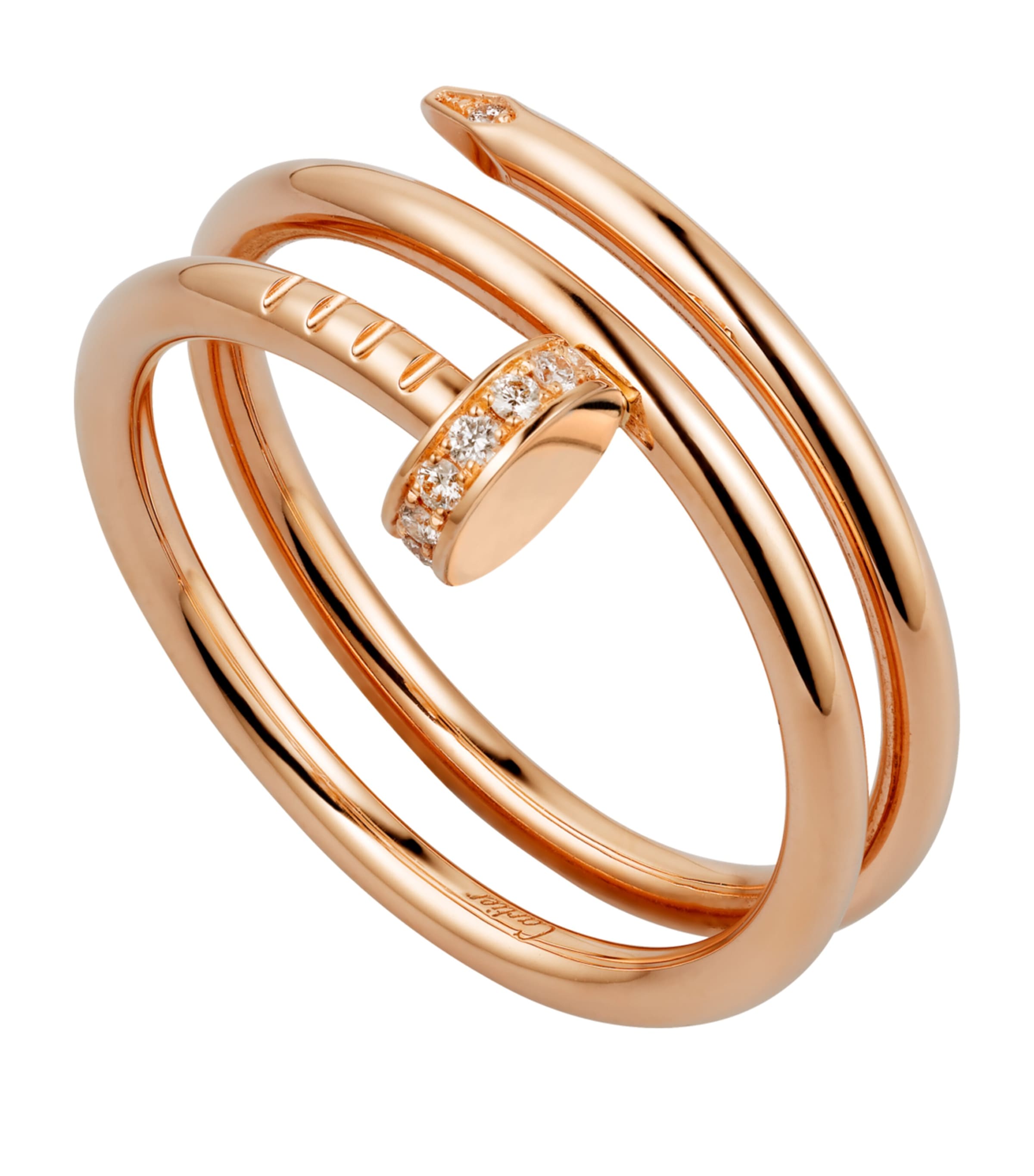 Rose Gold and Diamond Double Juste Un Clou Ring