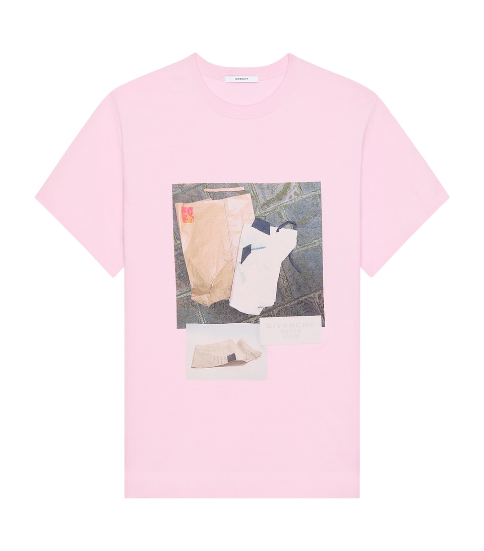 Givenchy Womens Cotton Printed T-Shirt Light Pink