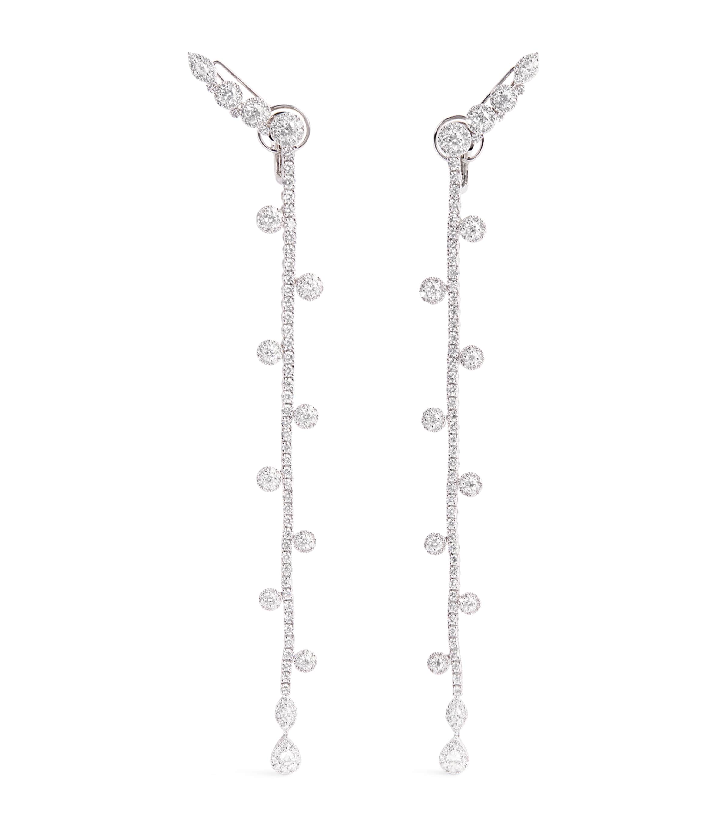 White Gold and Diamond Y-Couture Drop Earrings