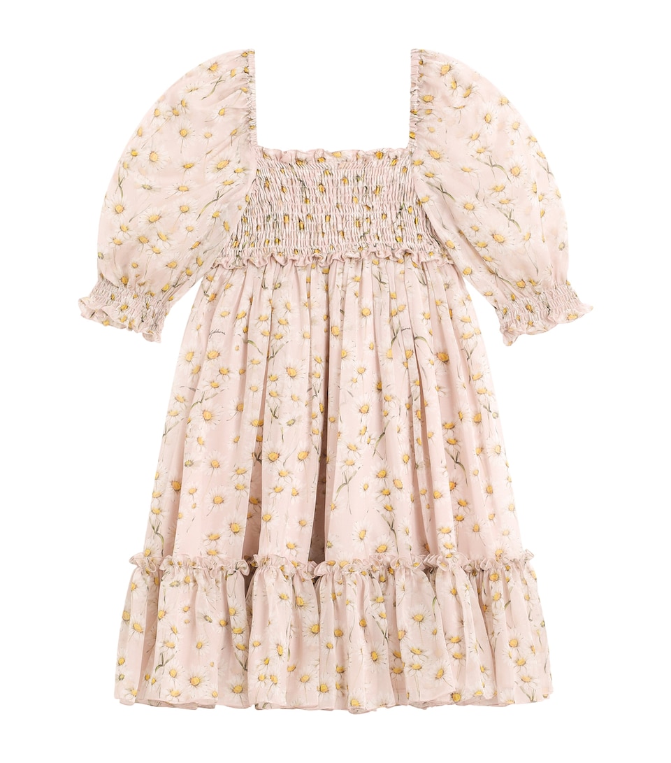 Silk Chiffon Daisy Print Dress (8-12+ Years)